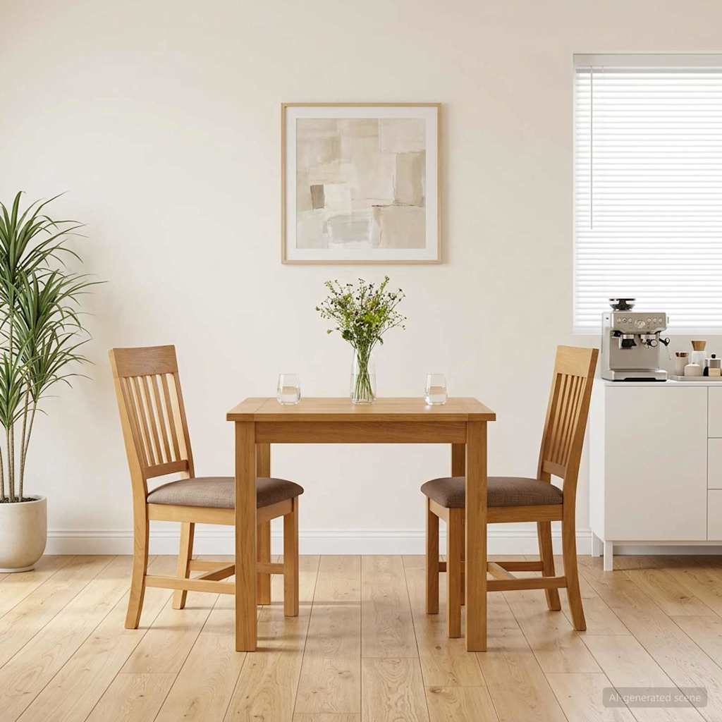 Esszimmerstuhl 2 Pcs Massivholz Eiche 45 X 59 X 92 Cm