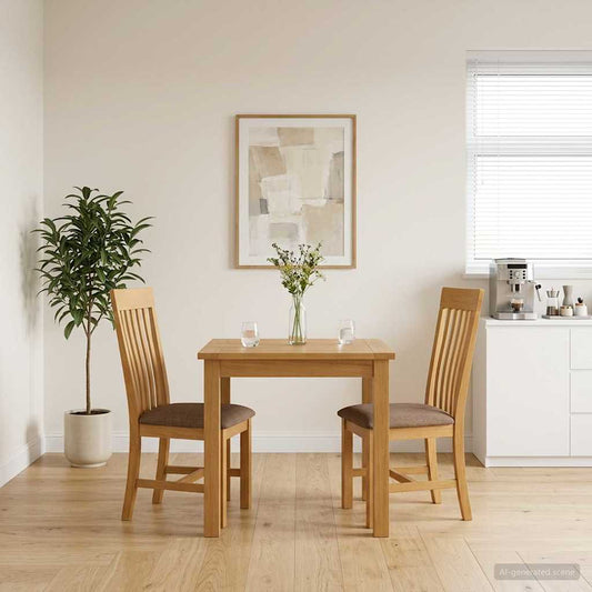 Esszimmerstuhl 2 Pcs Massivholz Eiche 45 X 59,5 X 100 Cm