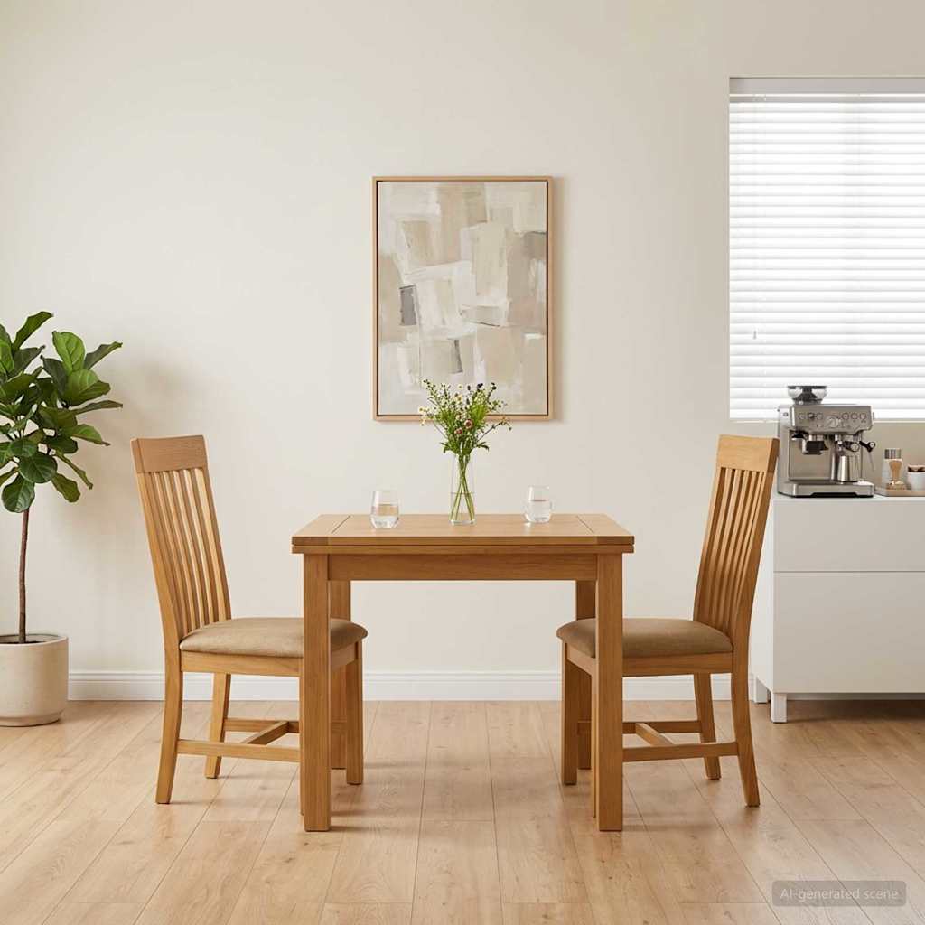 Esszimmerstuhl 2 Pcs Massivholz Eiche 45 X 59,5 X 100 Cm