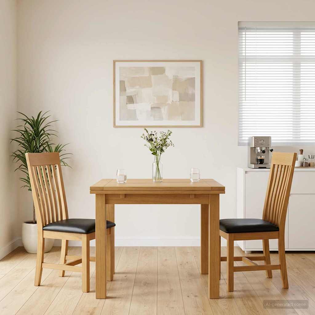 Esszimmerstuhl 2 Pcs Massivholz Eiche 45 X 59,5 X 100 Cm