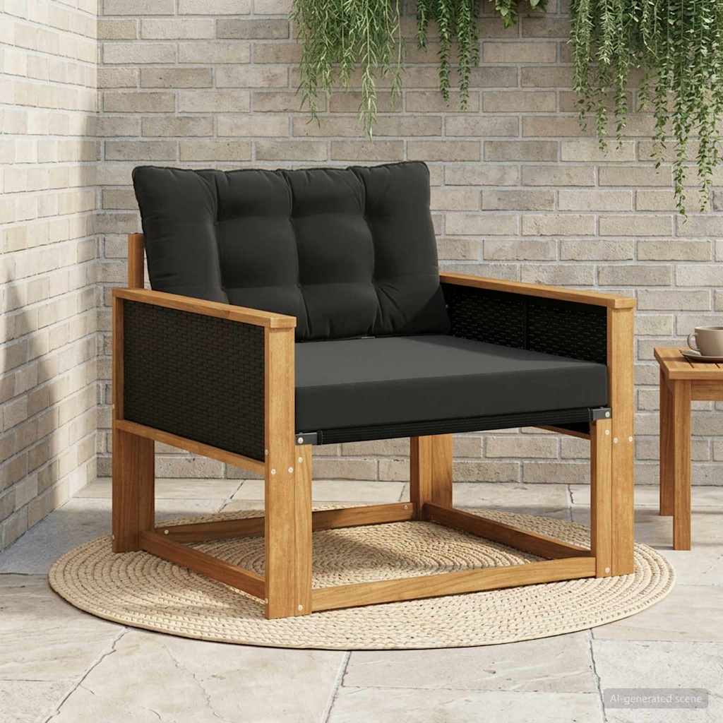 Outdoor-Sofagarnitur Massives Akazienholz Und Textilene Weiß