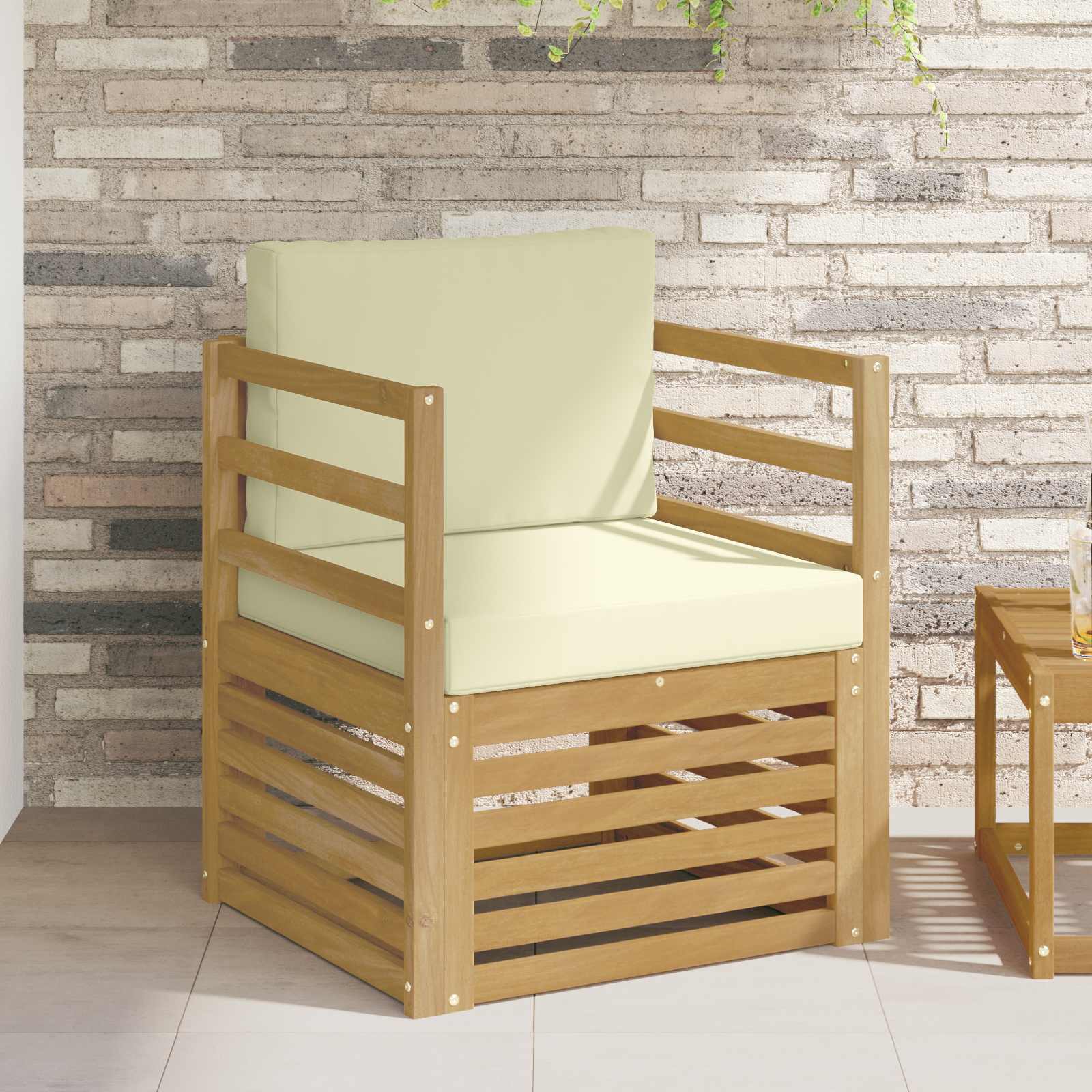Outdoor-Sofagarnitur Polyester Weiß Weiß Und Creme