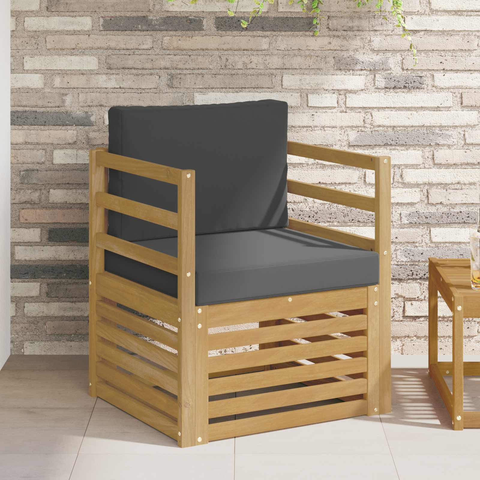 Outdoor-Sofagarnitur Polyester Weiß Weiß Und Anthrazit