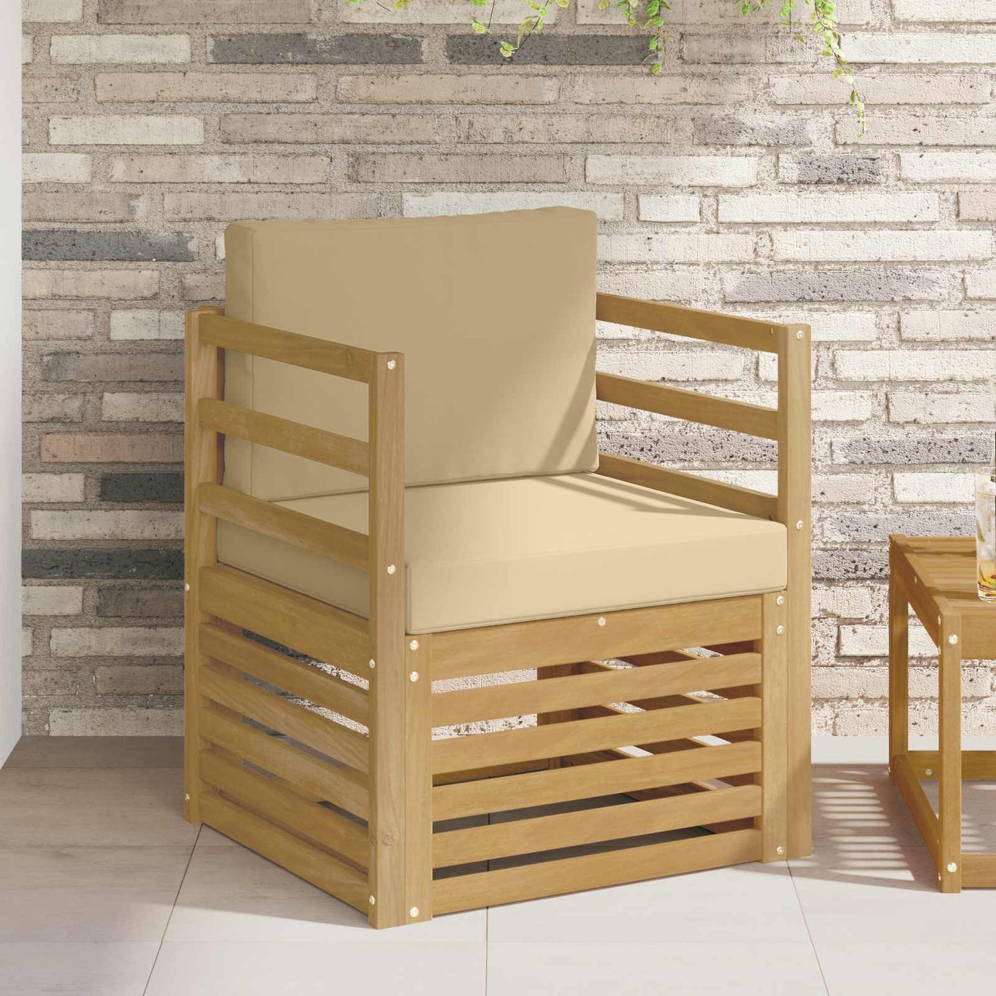 Outdoor-Sofagarnitur Polyester Weiß Weiß Und Beige