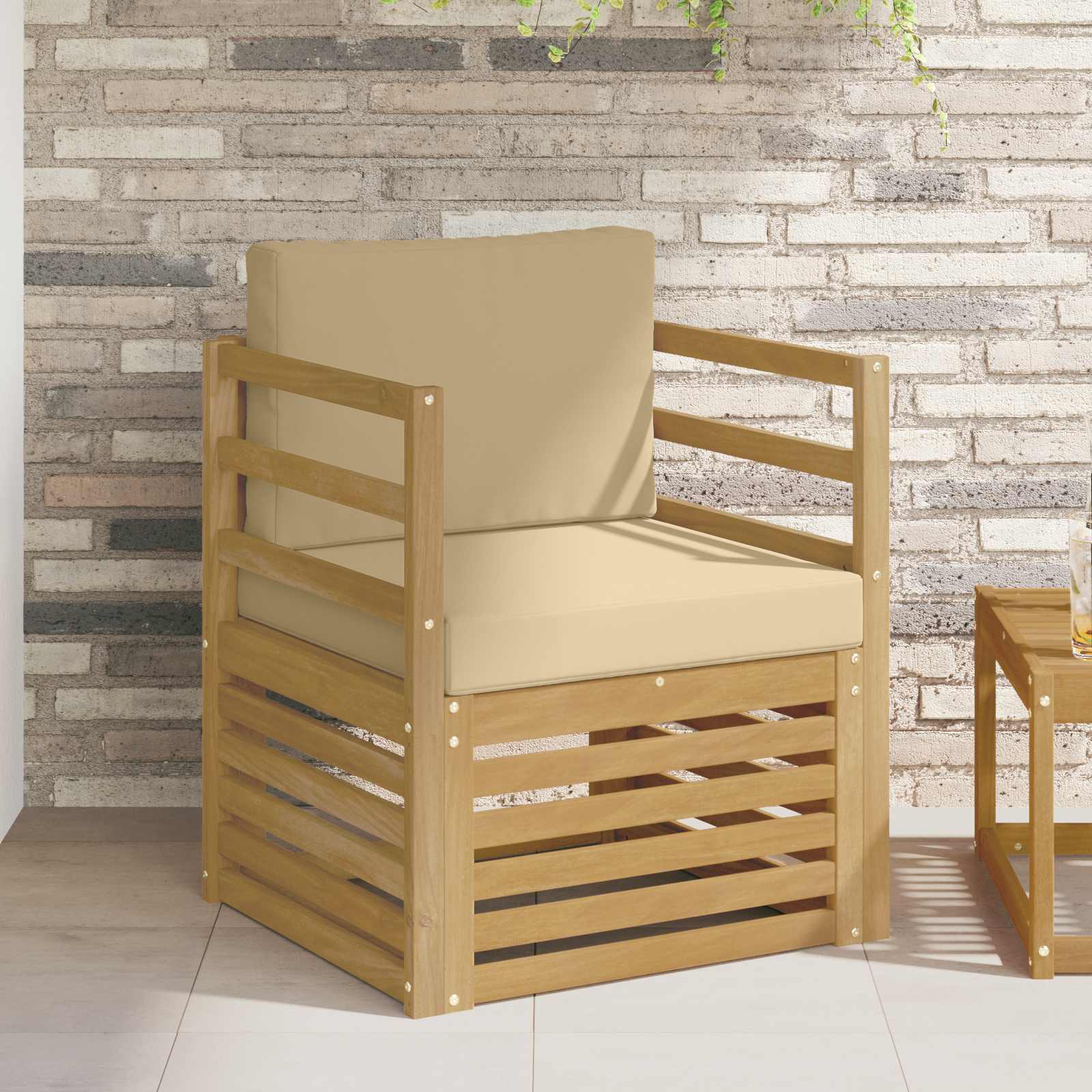 Outdoor-Sofagarnitur Polyester Weiß Weiß Und Beige