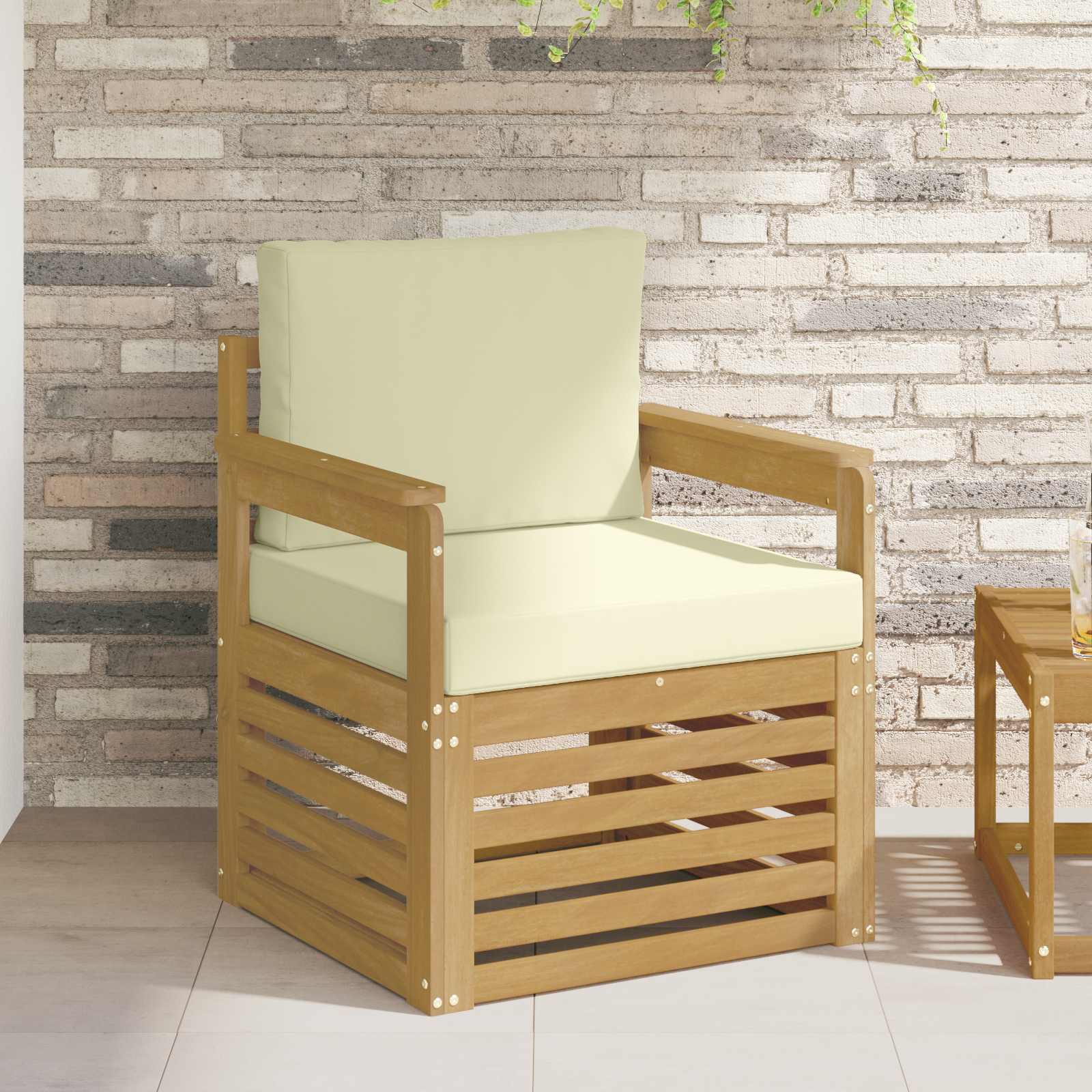 Outdoor-Sofagarnitur Polyester Weiß Weiß Und Creme