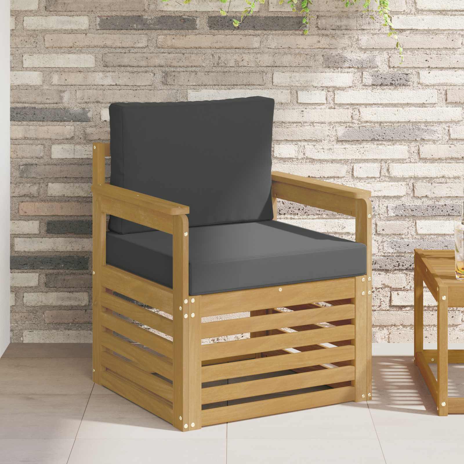 Outdoor-Sofagarnitur Polyester Weiß Weiß Und Anthrazit