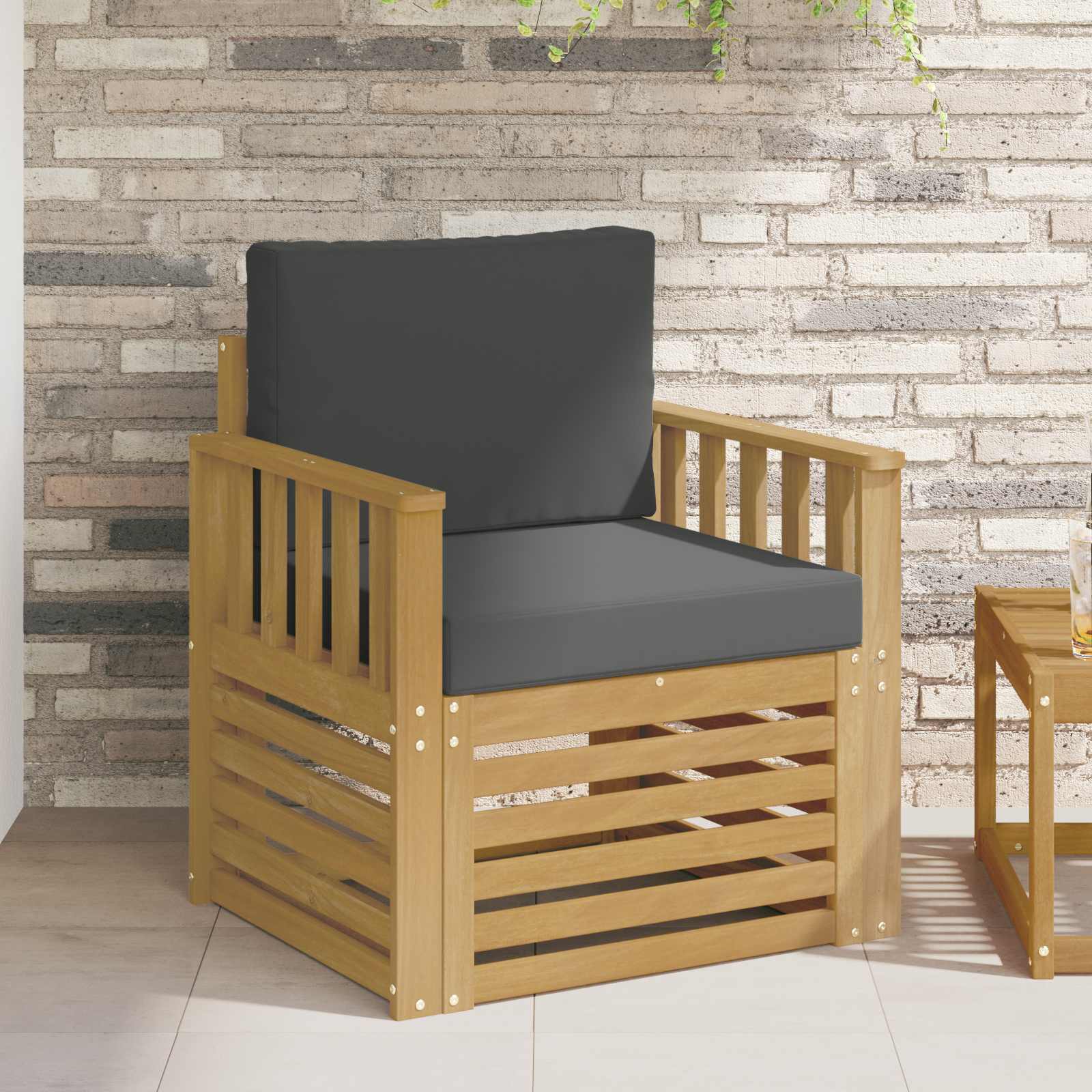 Outdoor-Sofagarnitur Polyester Weiß Weiß Und Anthrazit
