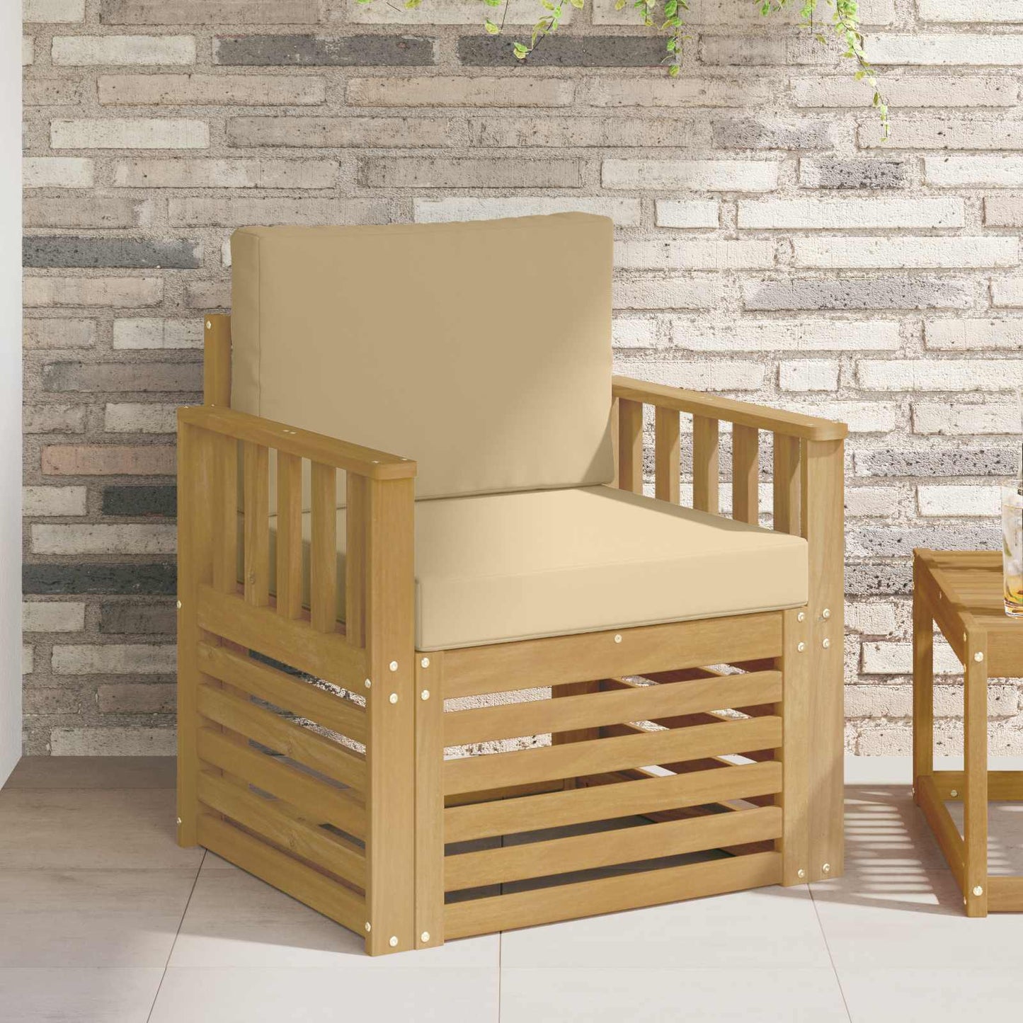 Outdoor-Sofagarnitur Polyester Weiß Weiß Und Beige