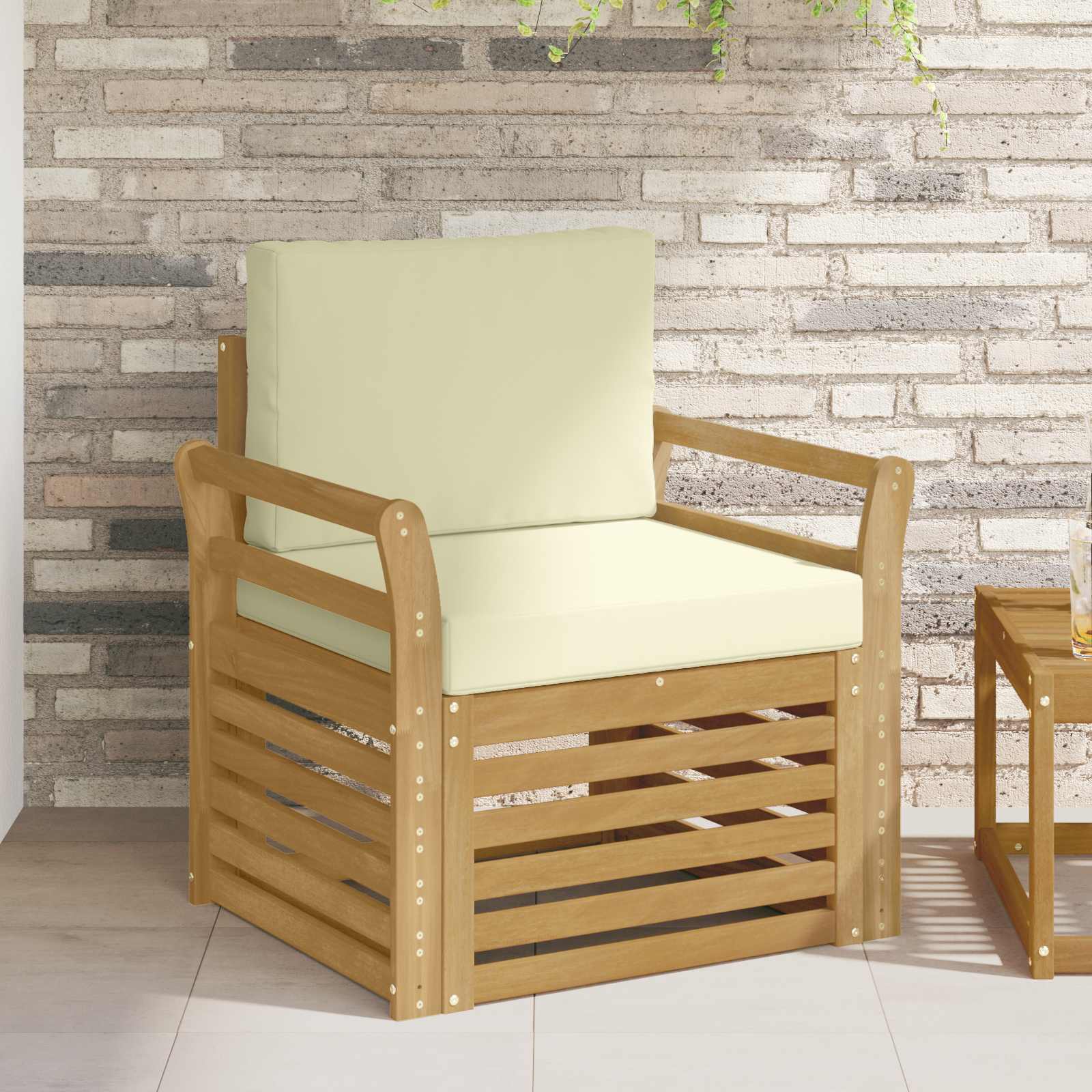 Outdoor-Sofagarnitur Polyester Weiß Weiß Und Creme