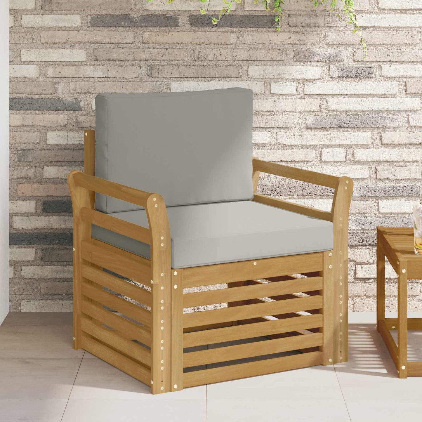 Outdoor-Sofagarnitur Polyester Weiß Weiß Und Hellgrau