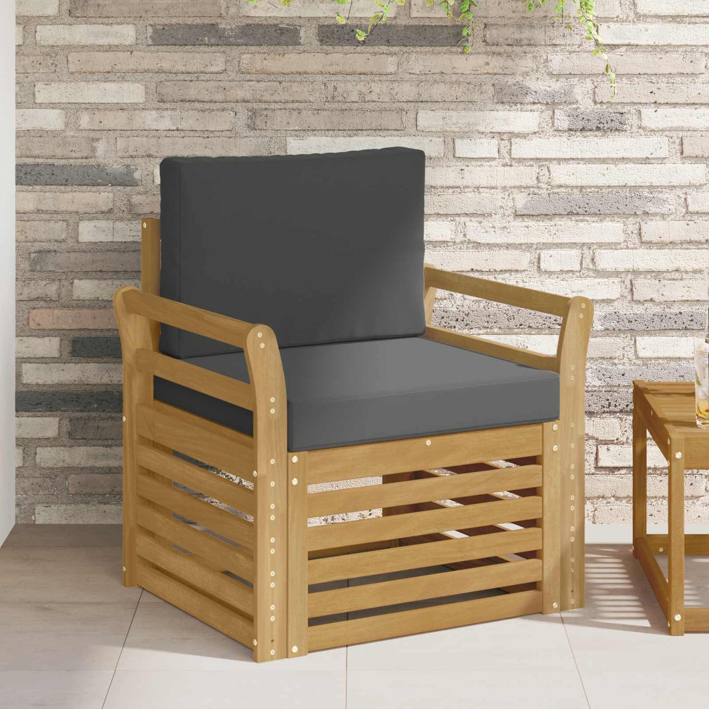 Outdoor-Sofagarnitur Polyester Weiß Weiß Und Anthrazit