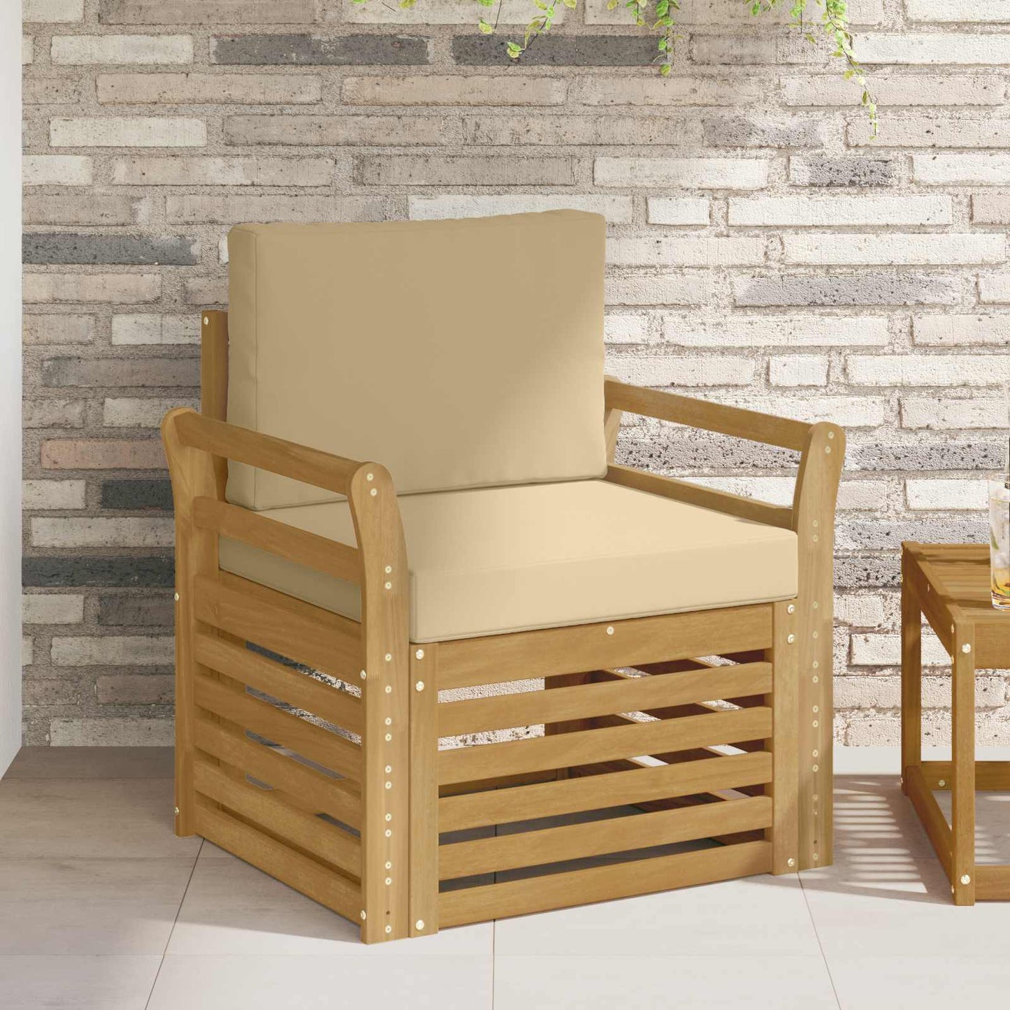 Outdoor-Sofagarnitur Polyester Weiß Weiß Und Beige