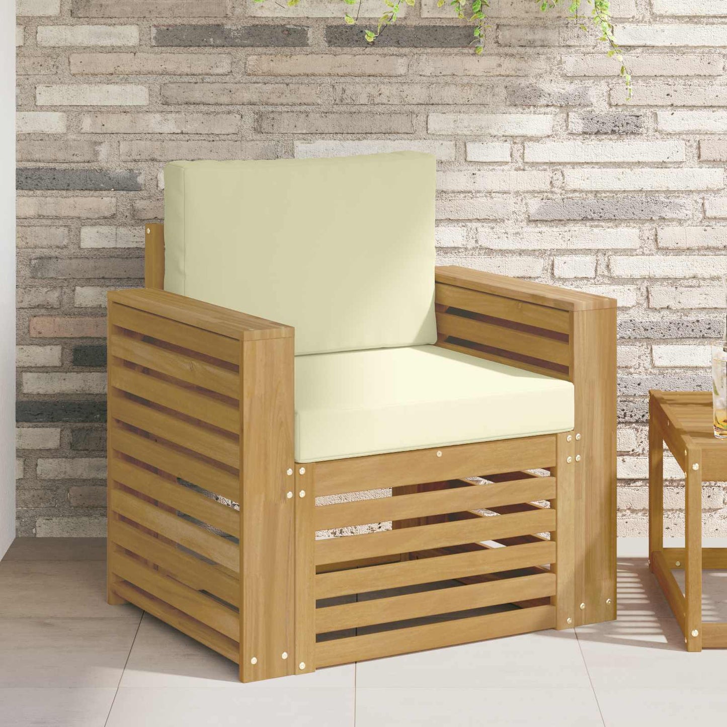 Outdoor-Sofagarnitur Polyester Weiß Weiß Und Creme