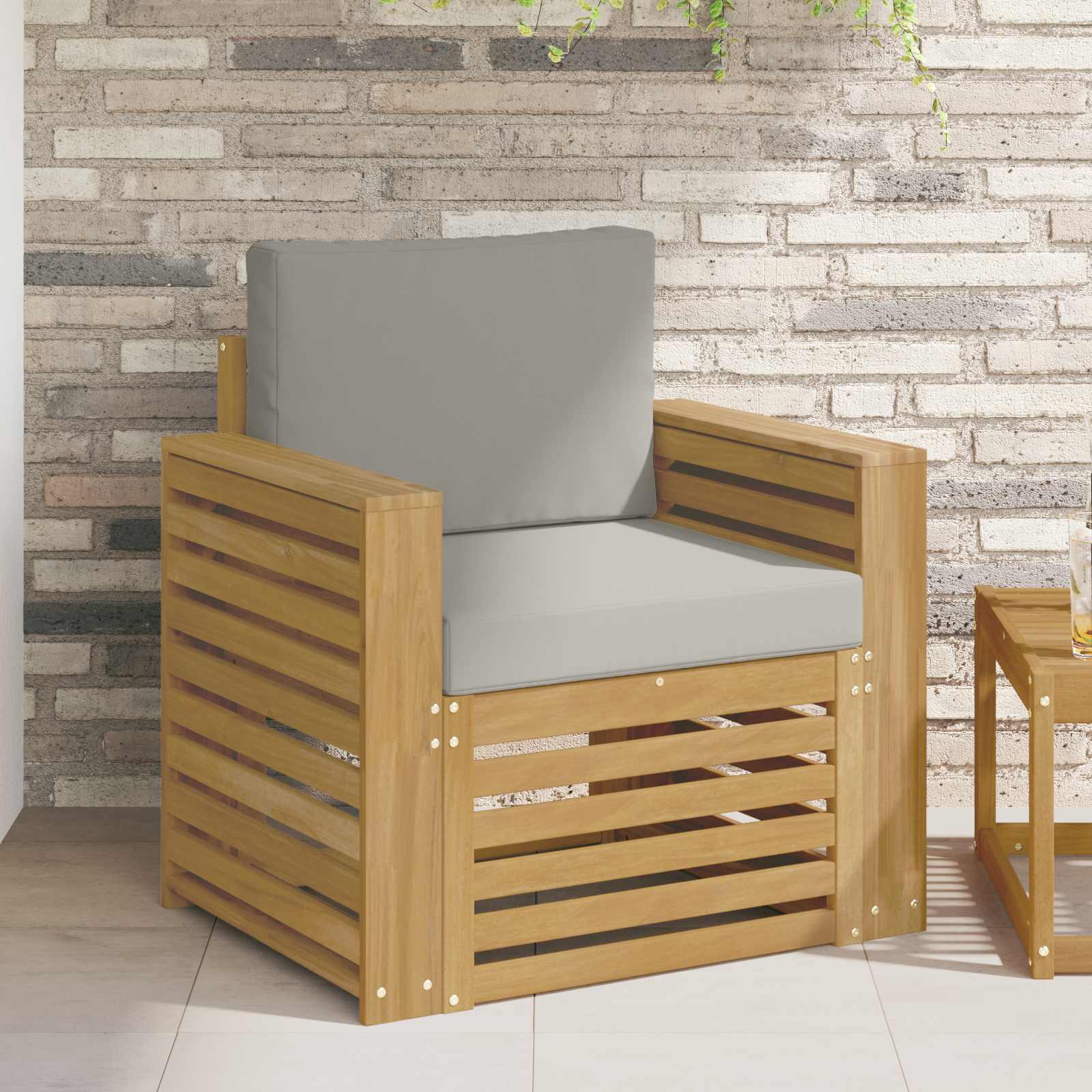 Outdoor-Sofagarnitur Polyester Weiß Weiß Und Hellgrau