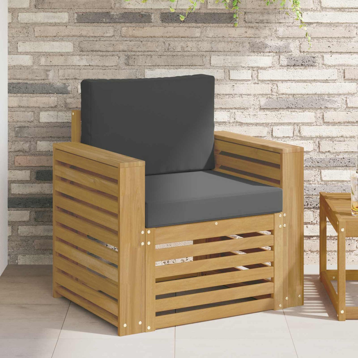 Outdoor-Sofagarnitur Polyester Weiß Weiß Und Anthrazit