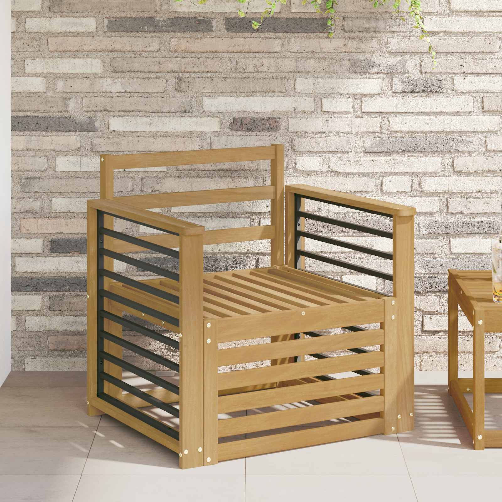 Outdoor-Sofagarnitur Massivholz Akazie Weiß