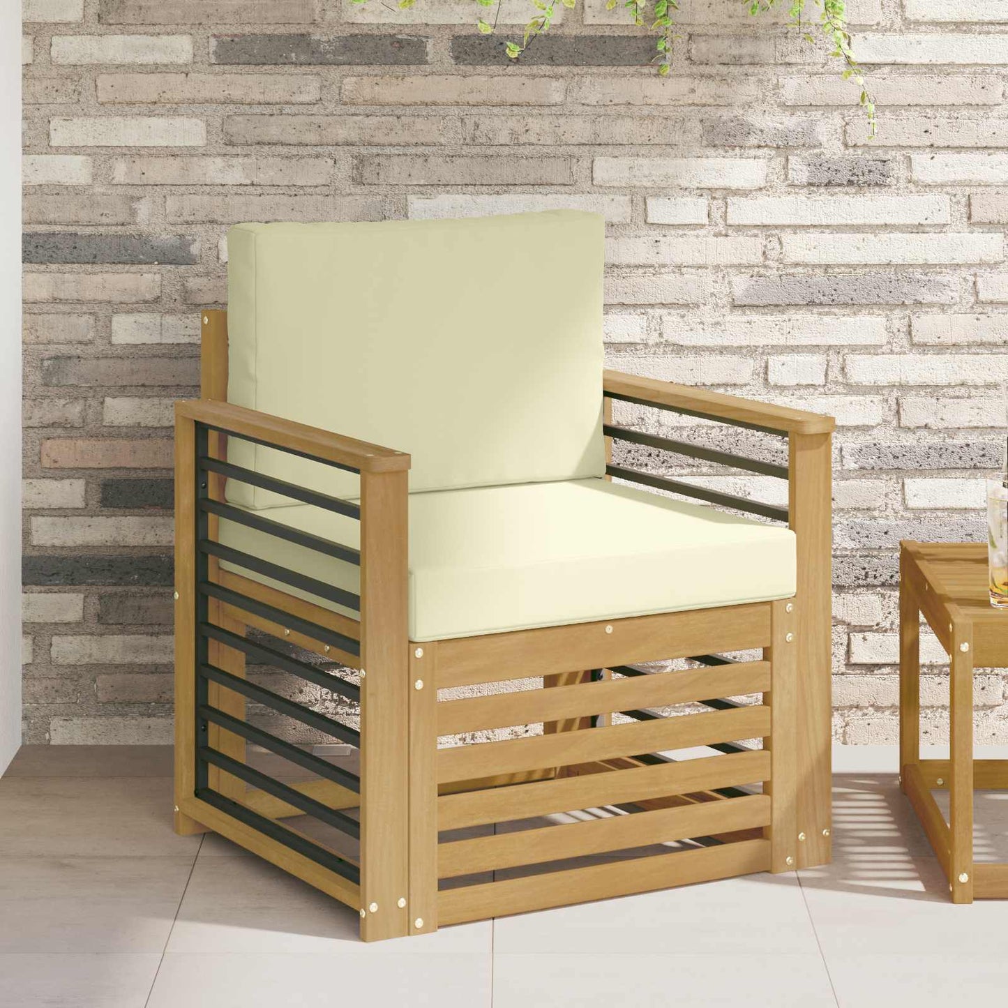 Outdoor-Sofagarnitur Polyester Weiß Weiß Und Creme