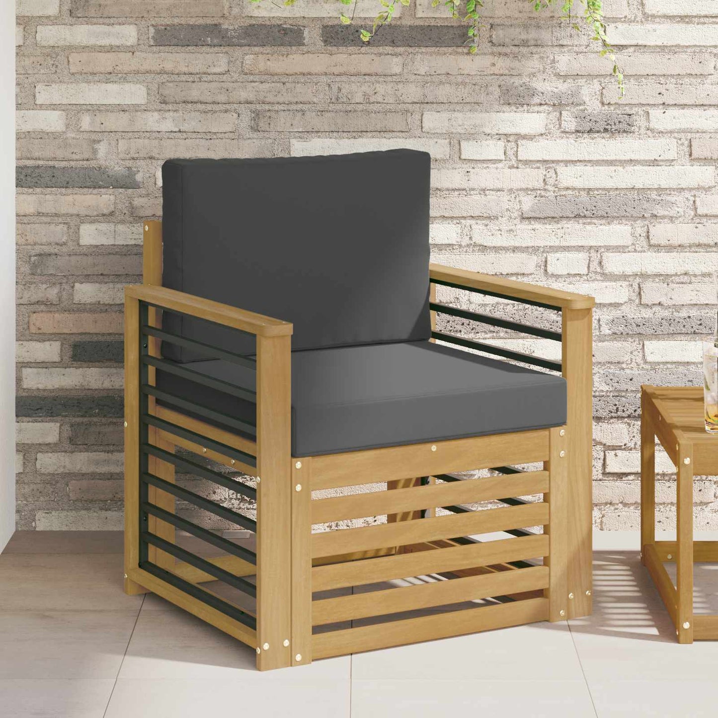 Outdoor-Sofagarnitur Polyester Weiß Weiß Und Anthrazit