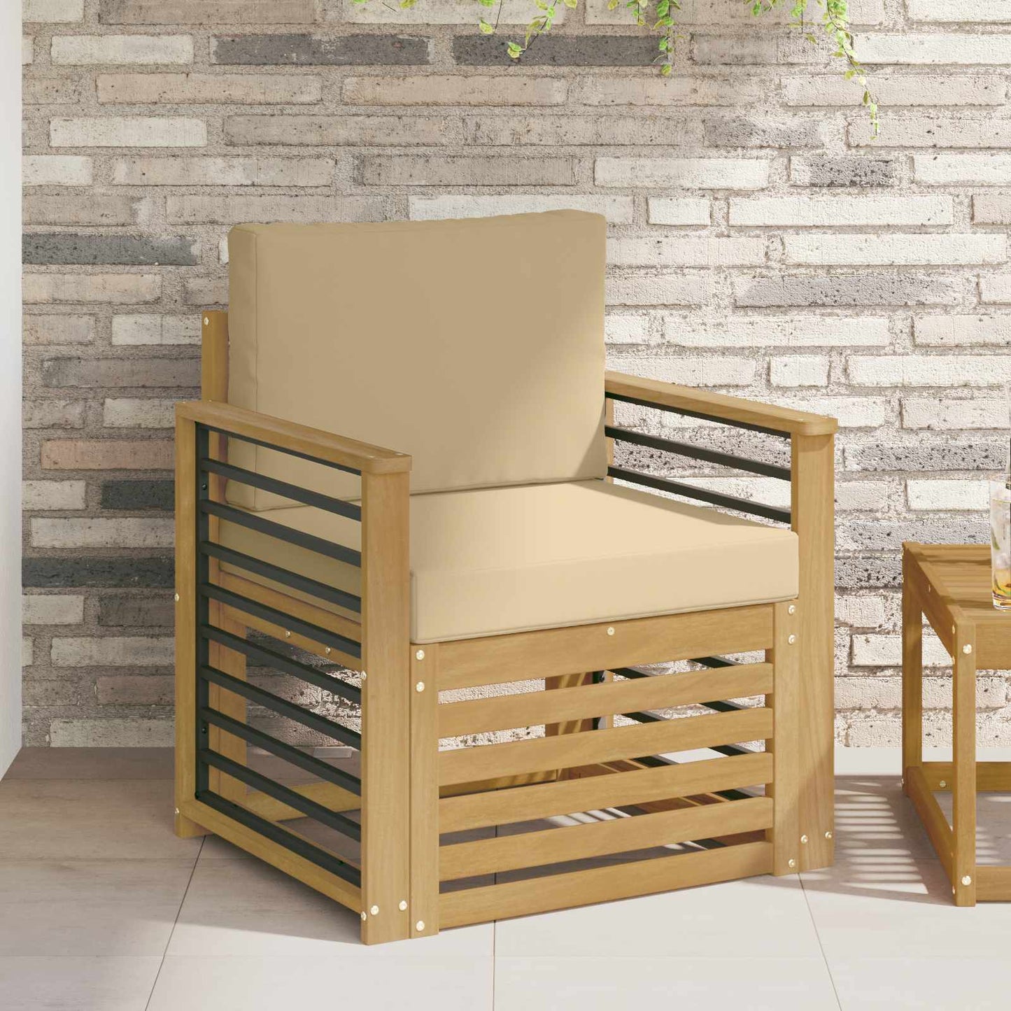 Outdoor-Sofagarnitur Polyester Weiß Weiß Und Beige