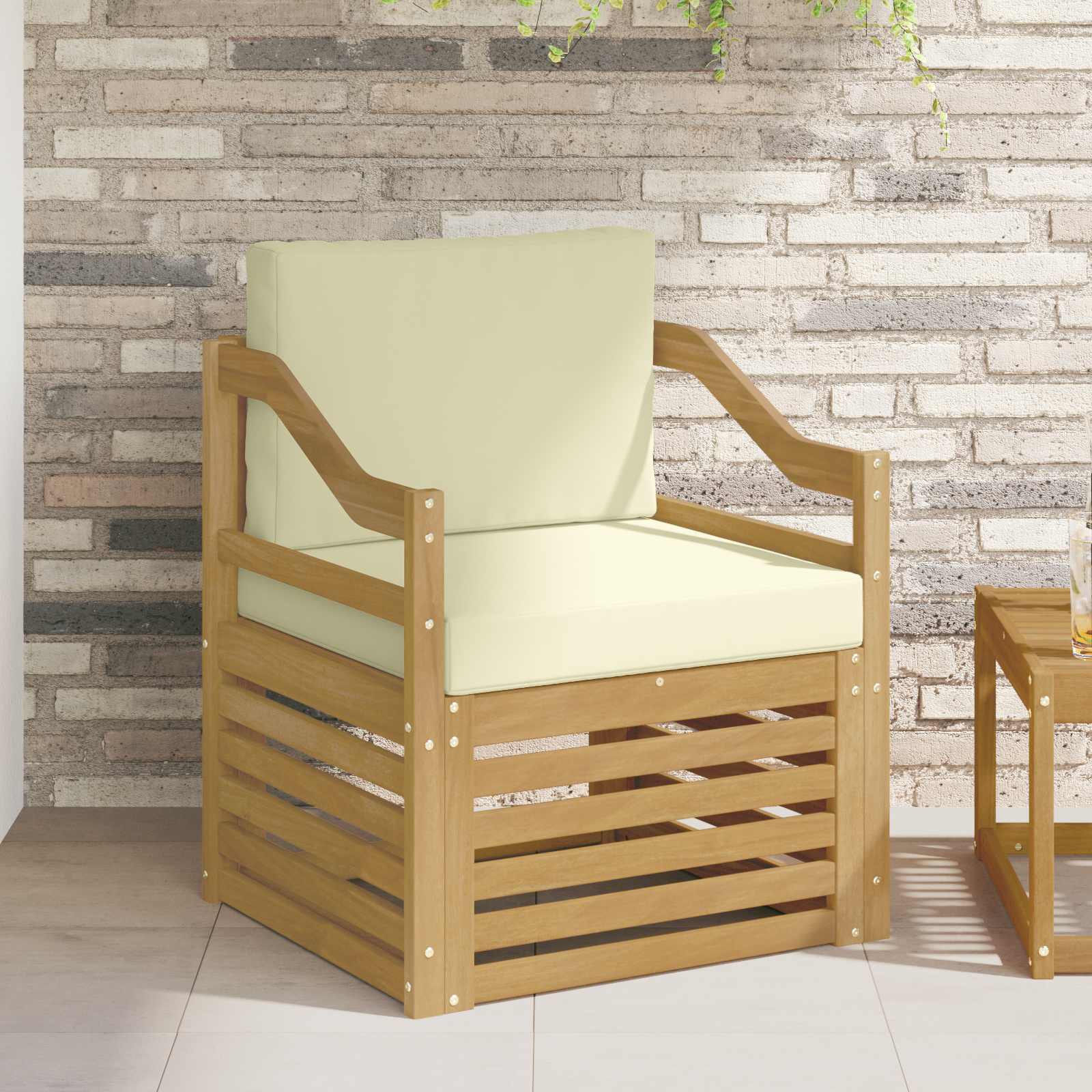 Outdoor-Sofagarnitur Polyester Weiß Weiß Und Creme