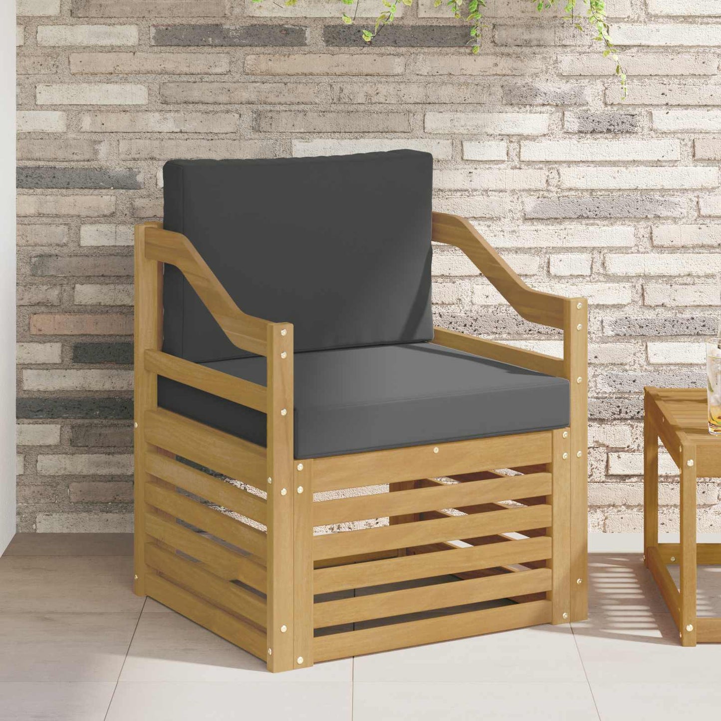 Outdoor-Sofagarnitur Polyester Weiß Weiß Und Anthrazit