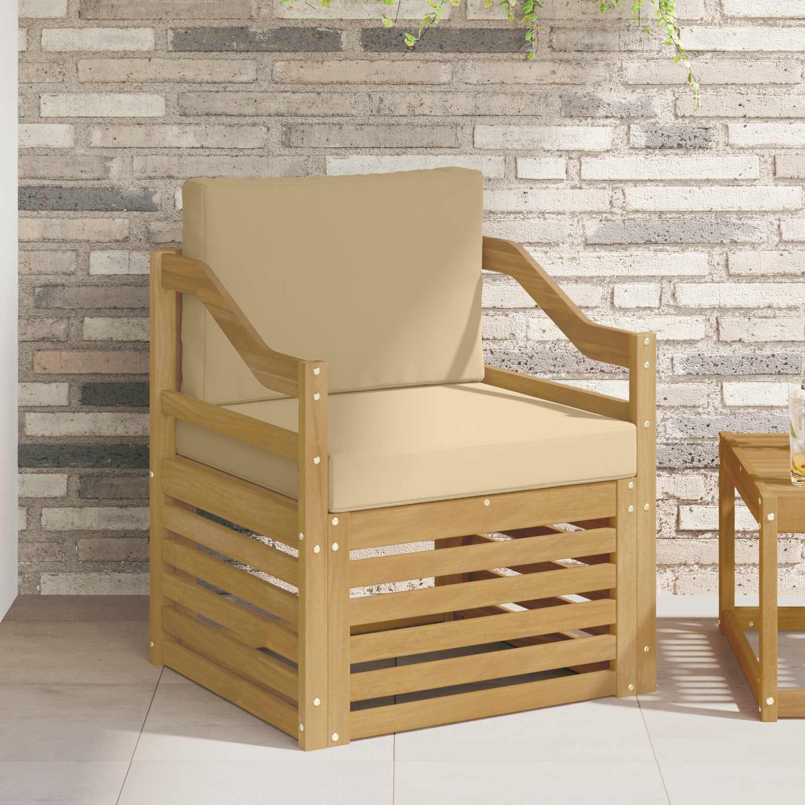 Outdoor-Sofagarnitur Polyester Weiß Weiß Und Beige