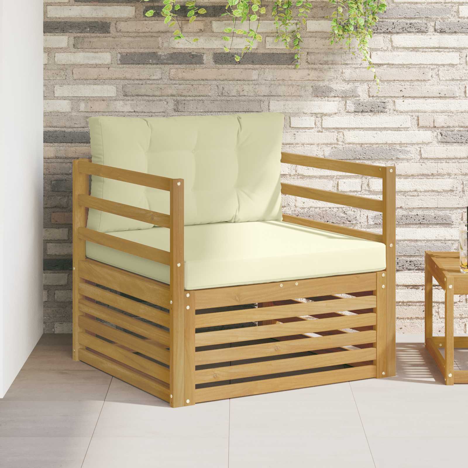 Outdoor-Sofa Polyester Weiß Weiß Und Creme