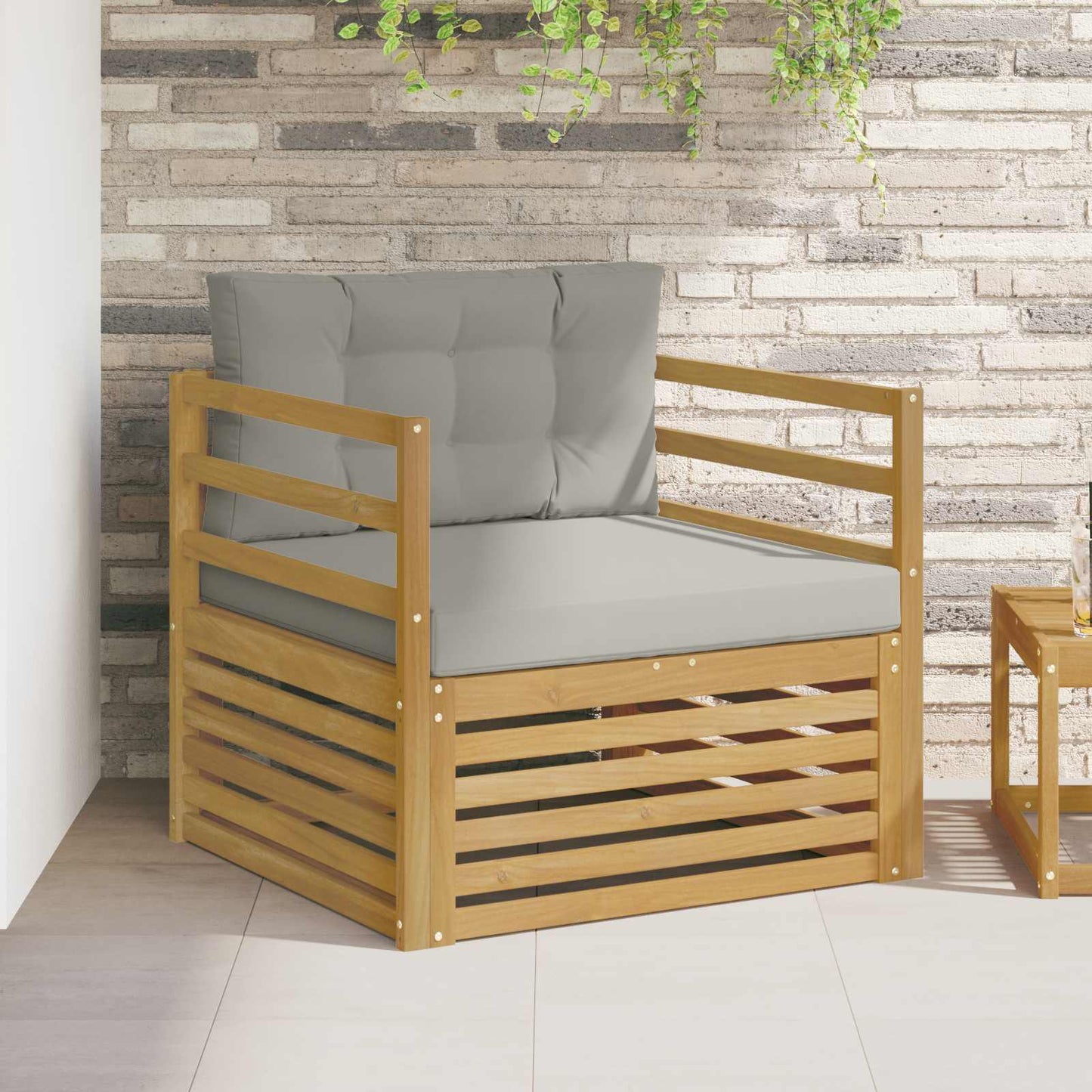 Outdoor-Sofa Polyester Weiß Weiß Und Hellgrau