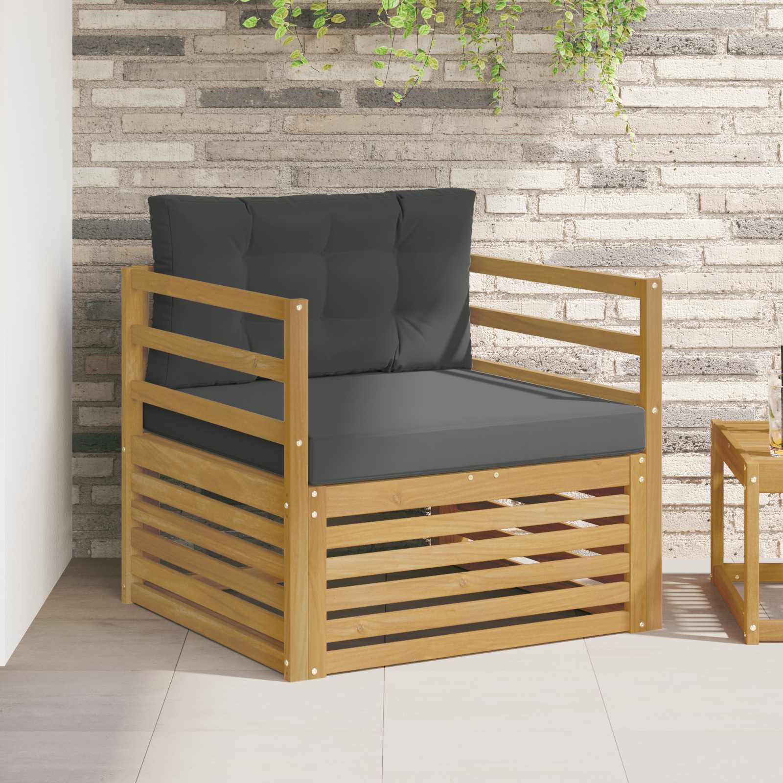 Outdoor-Sofa Polyester Weiß Weiß Und Anthrazit