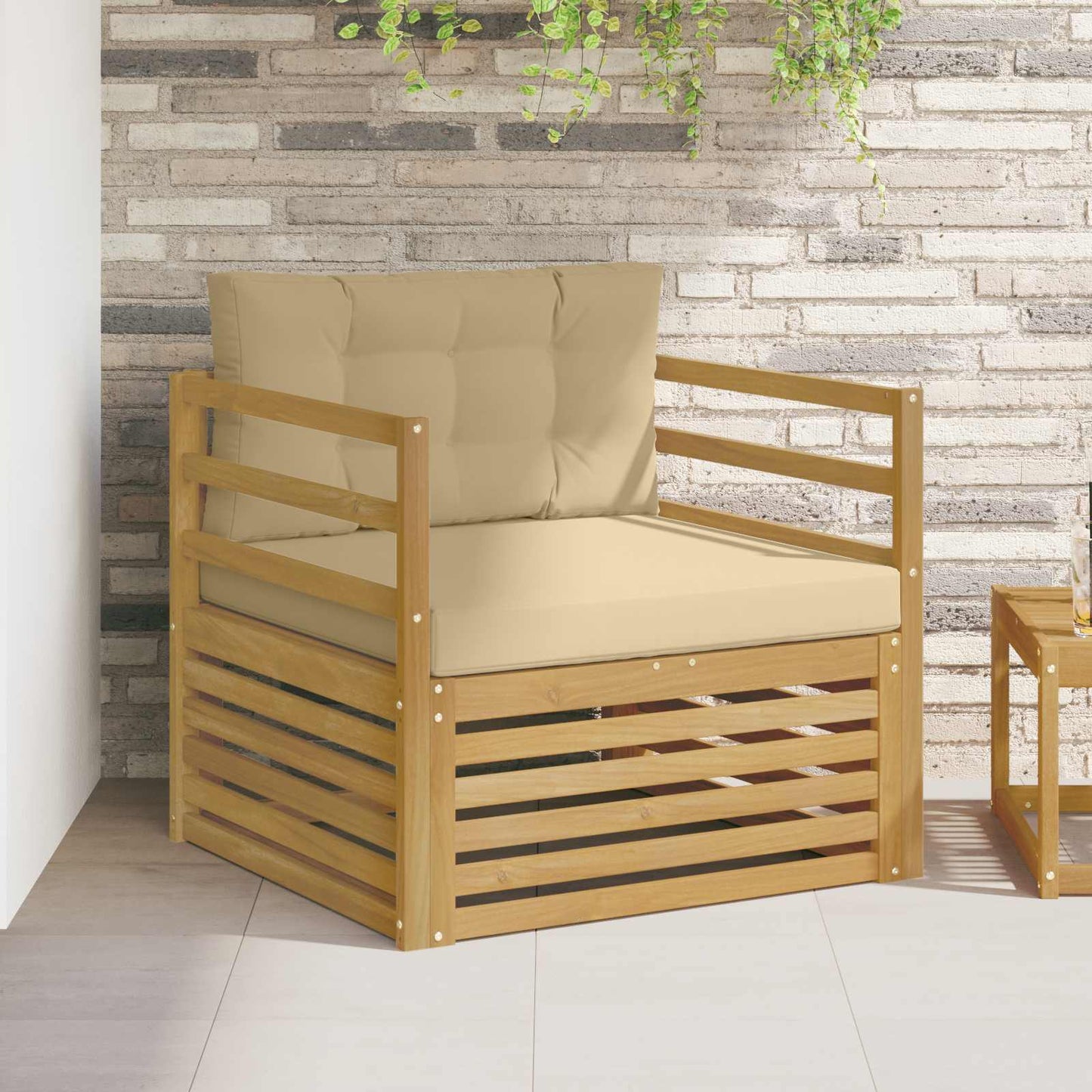 Outdoor-Sofa Polyester Weiß Weiß Und Beige