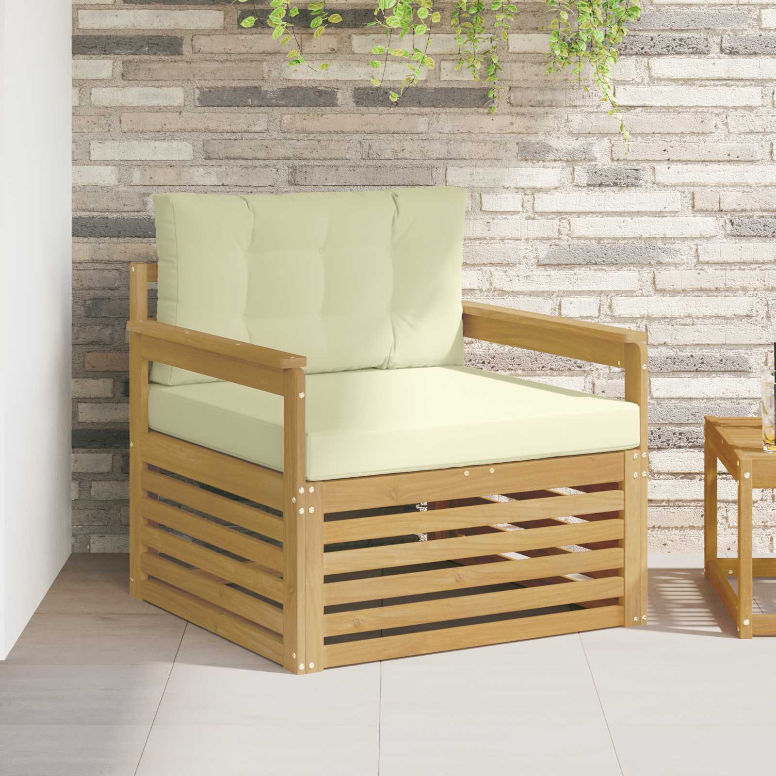 Outdoor-Sofa Polyester Weiß Weiß Und Creme