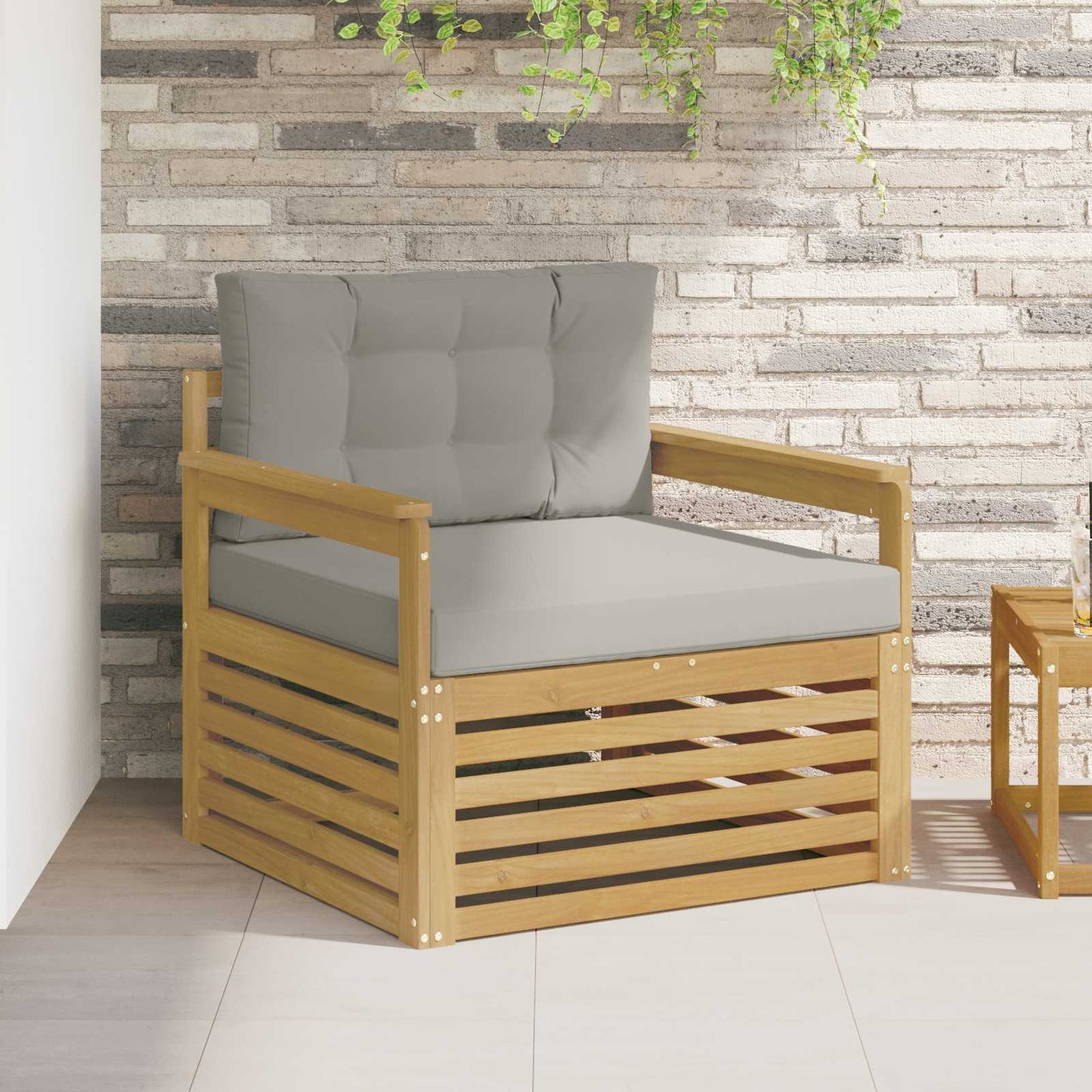 Outdoor-Sofa Polyester Weiß Weiß Und Hellgrau