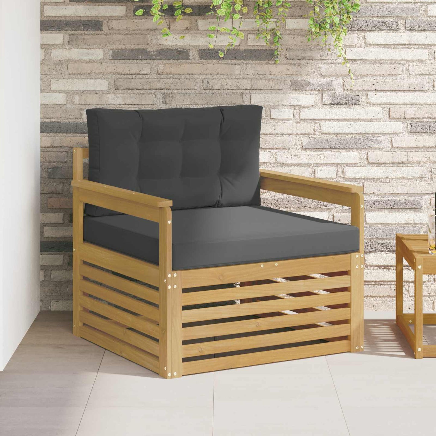 Outdoor-Sofa Polyester Weiß Weiß Und Anthrazit