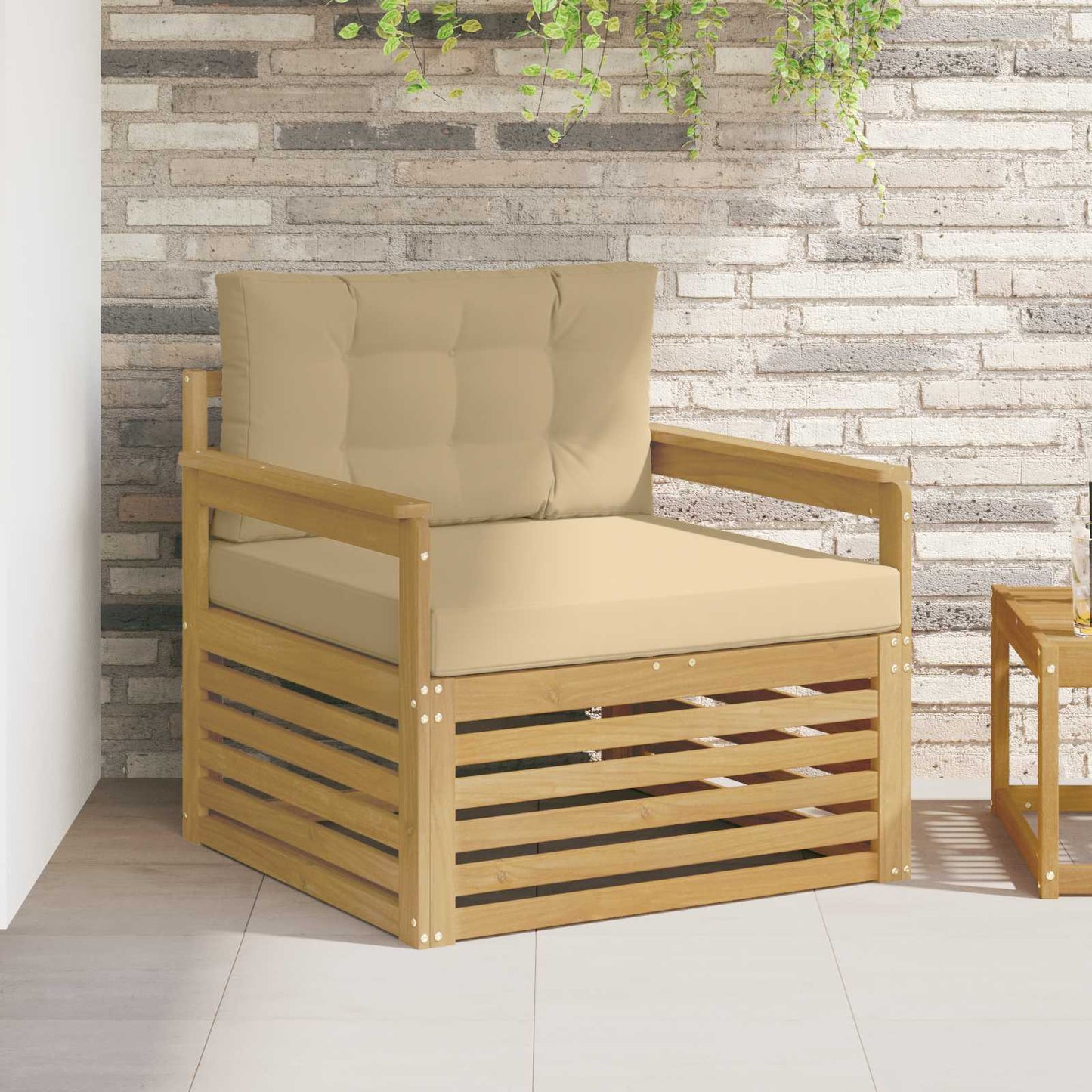 Outdoor-Sofa Polyester Weiß Weiß Und Beige