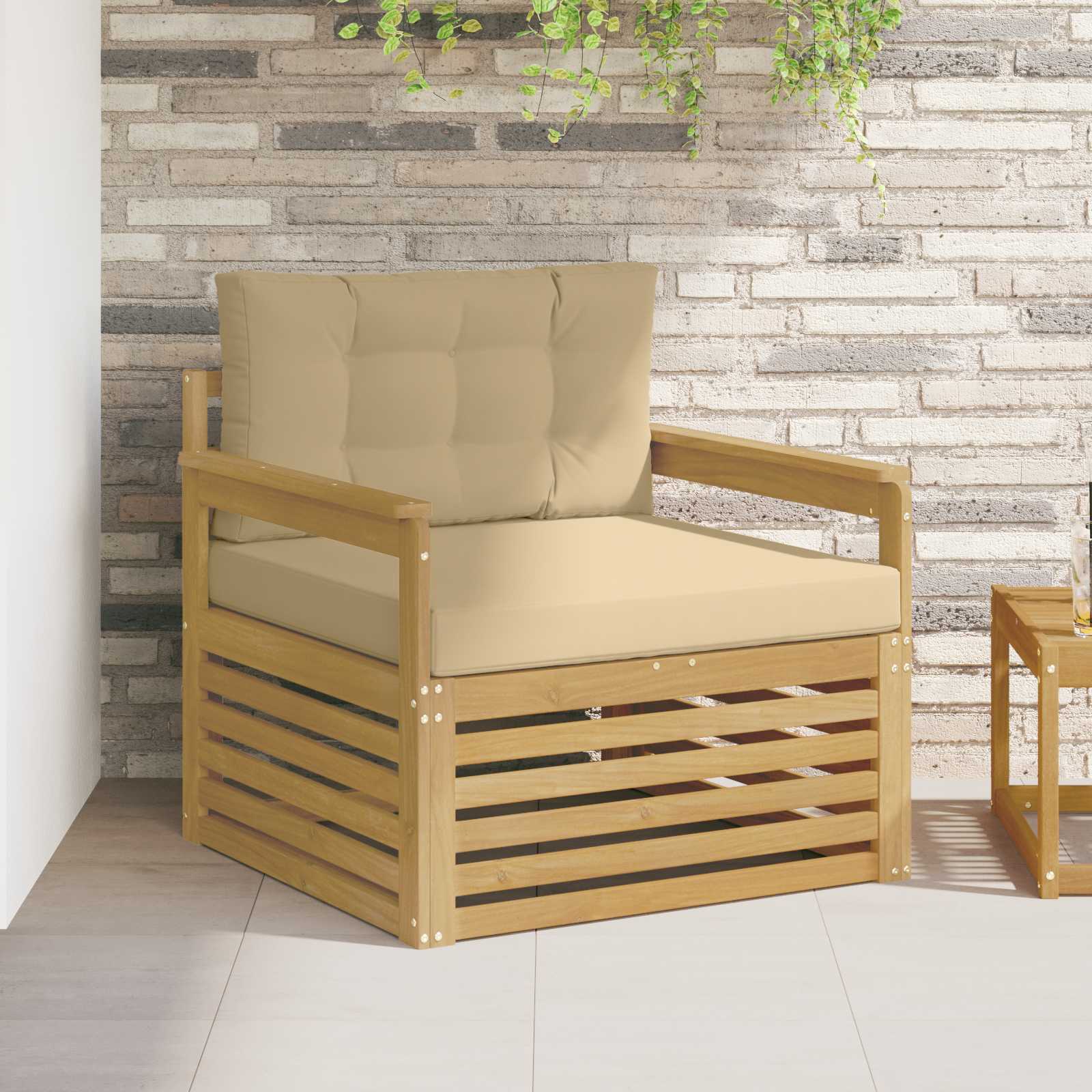Outdoor-Sofa Polyester Weiß Weiß Und Beige