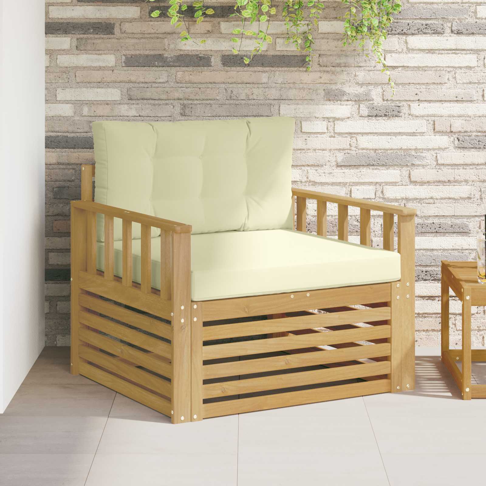 Outdoor-Sofa Polyester Weiß Weiß Und Creme