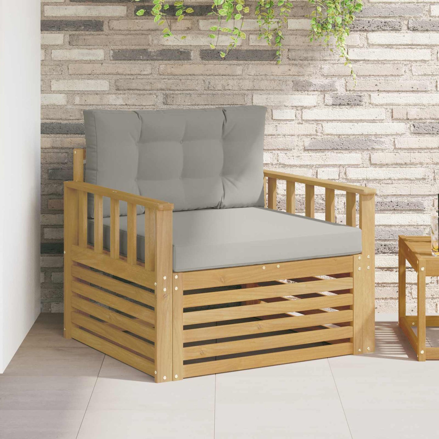 Outdoor-Sofa Polyester Weiß Weiß Und Hellgrau