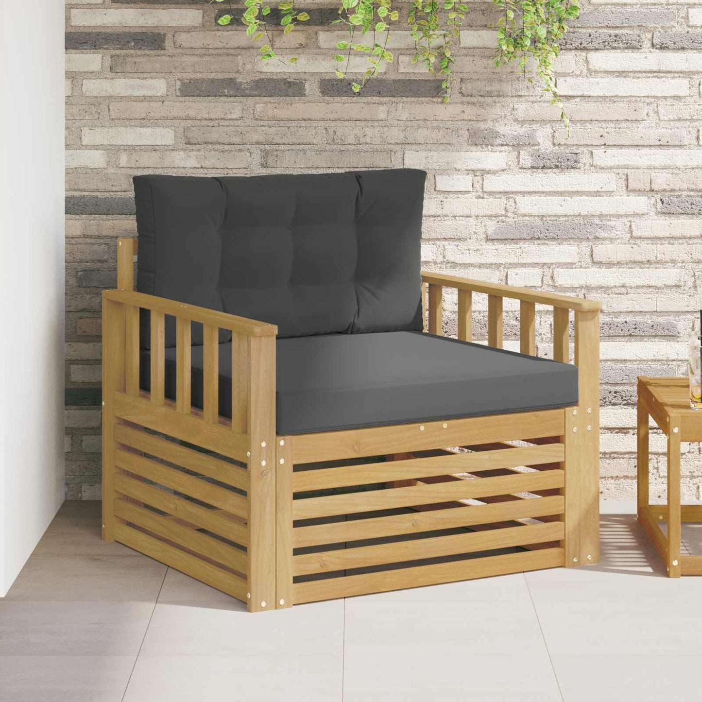 Outdoor-Sofa Polyester Weiß Weiß Und Anthrazit
