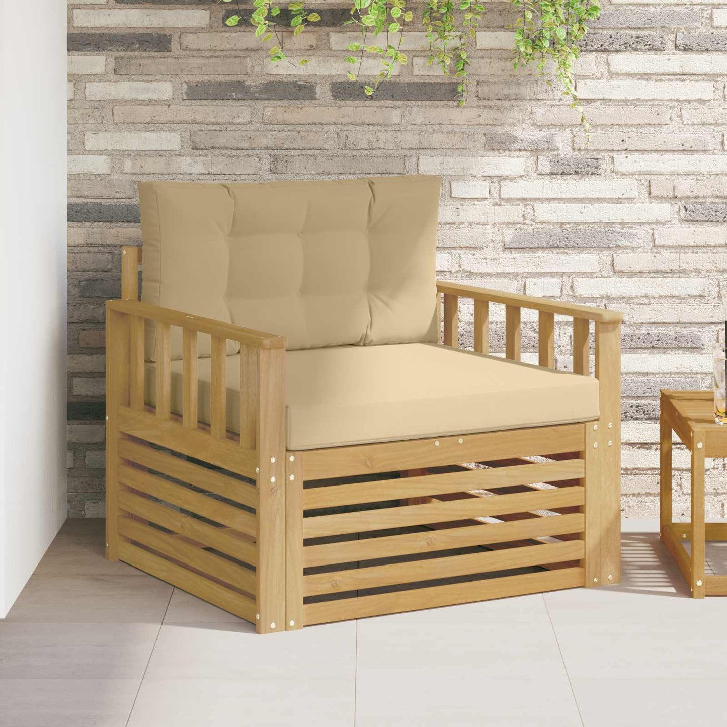 Outdoor-Sofa Polyester Weiß Weiß Und Beige