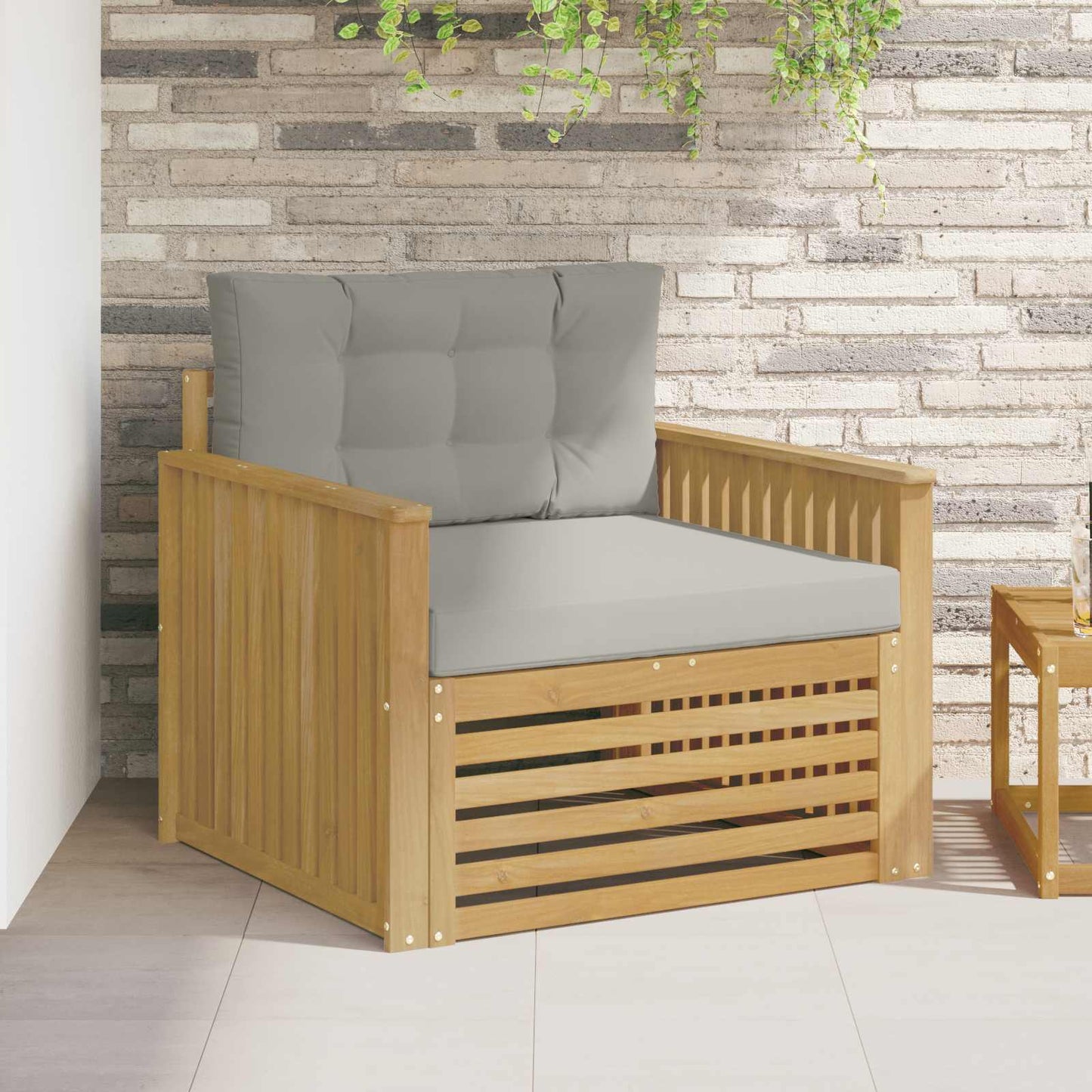 Outdoor-Sofa Polyester Weiß Weiß Und Hellgrau