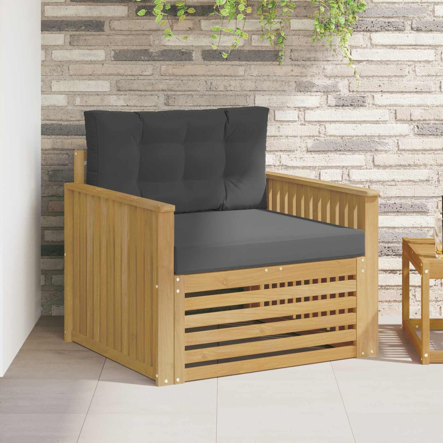 Outdoor-Sofa Polyester Weiß Weiß Und Anthrazit