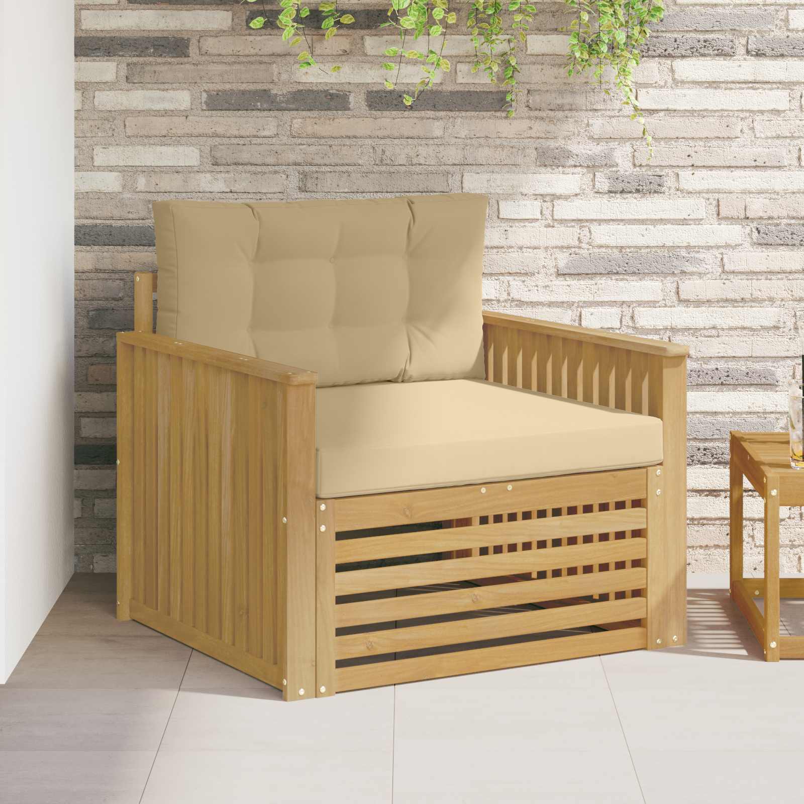 Outdoor-Sofa Polyester Weiß Weiß Und Beige
