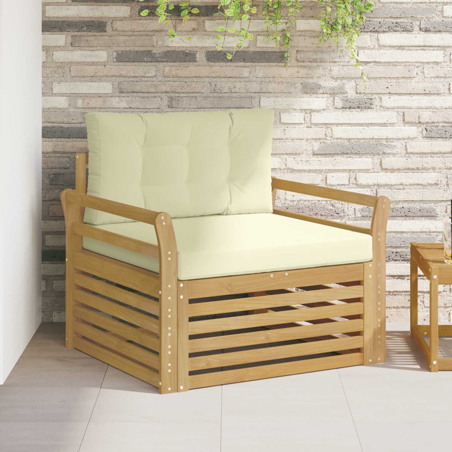 Outdoor-Sofa Polyester Weiß Weiß Und Creme