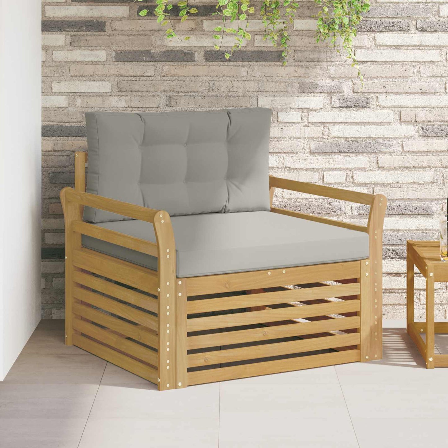 Outdoor-Sofa Polyester Weiß Weiß Und Hellgrau