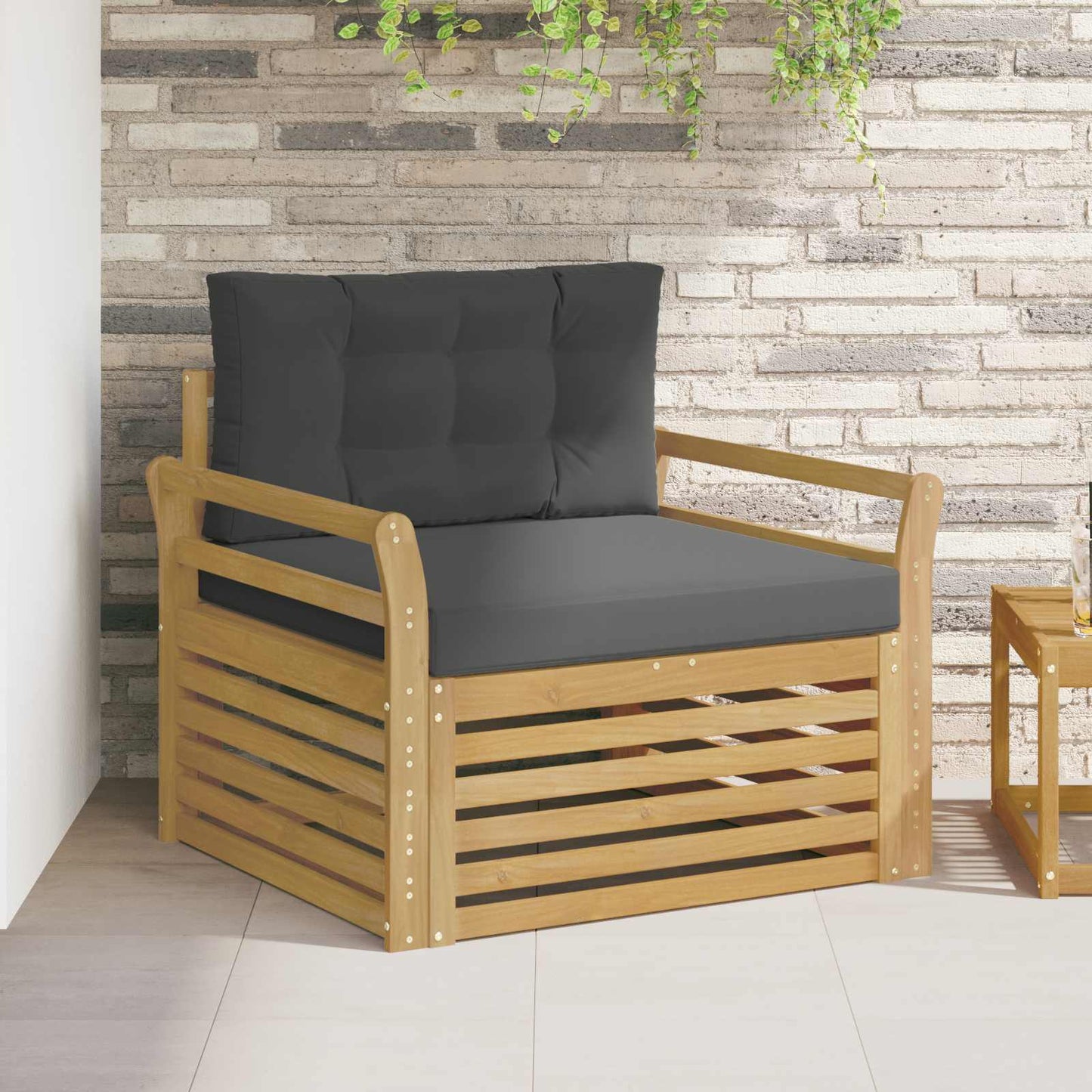 Outdoor-Sofa Polyester Weiß Weiß Und Anthrazit