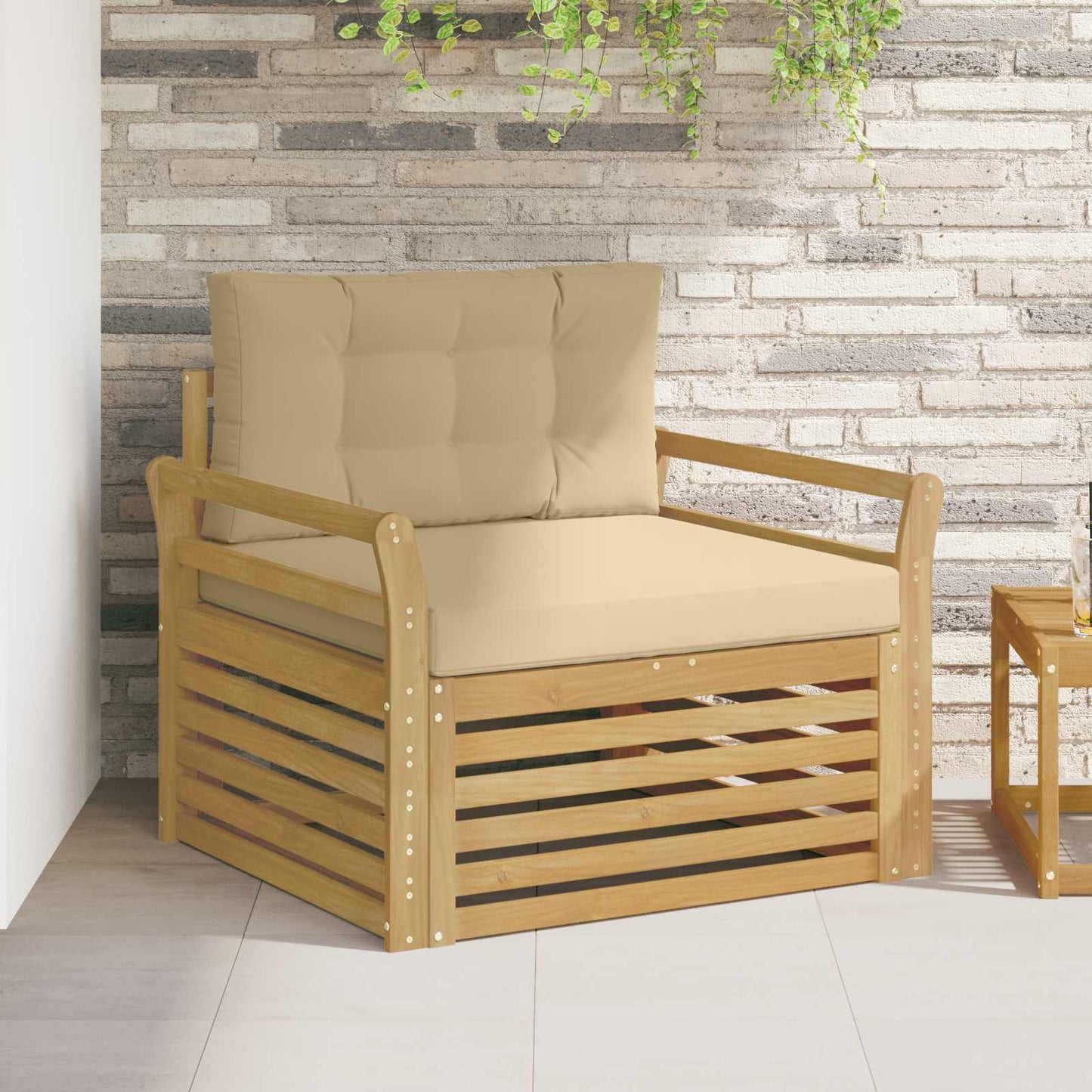 Outdoor-Sofa Polyester Weiß Weiß Und Beige