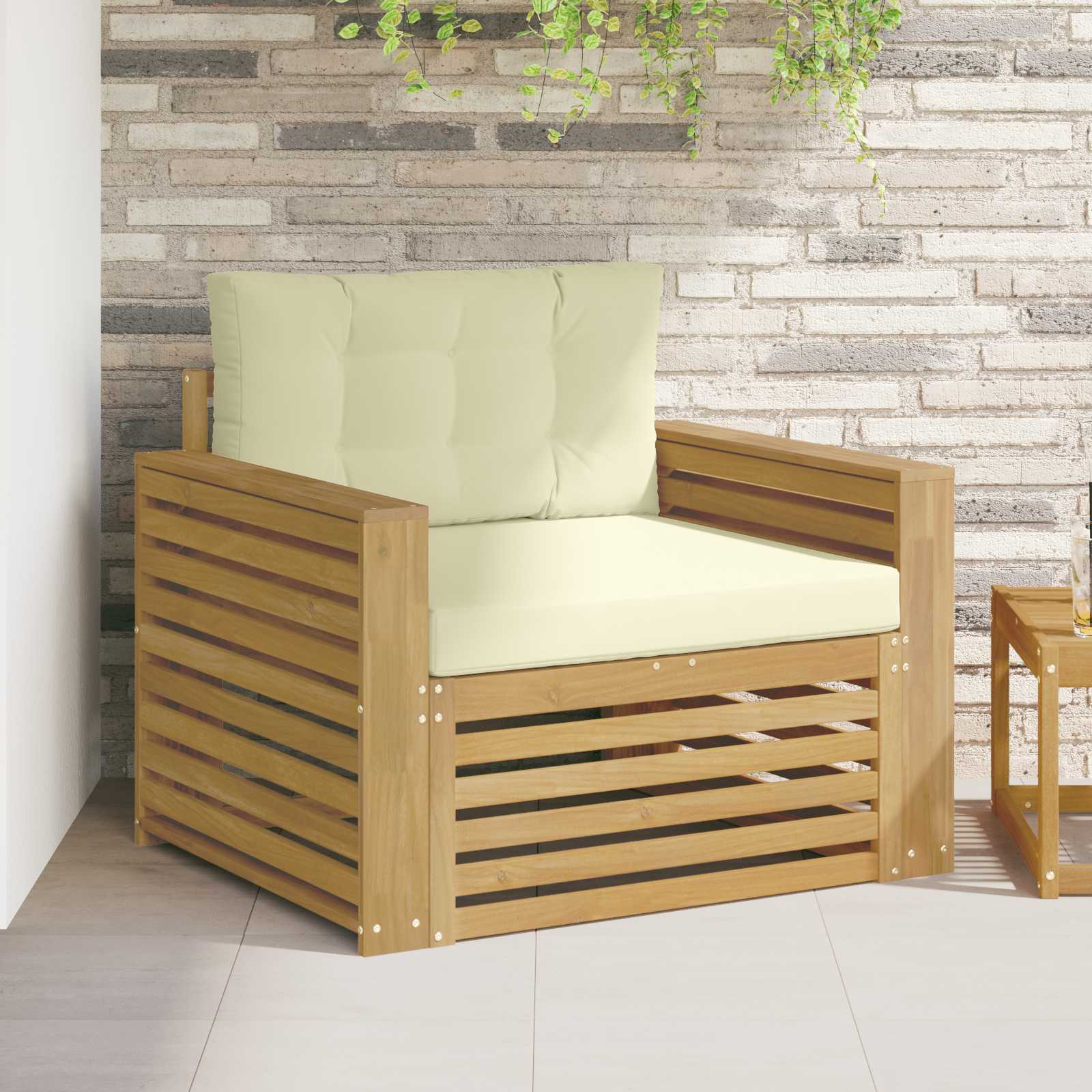 Outdoor-Sofa Polyester Weiß Weiß Und Creme