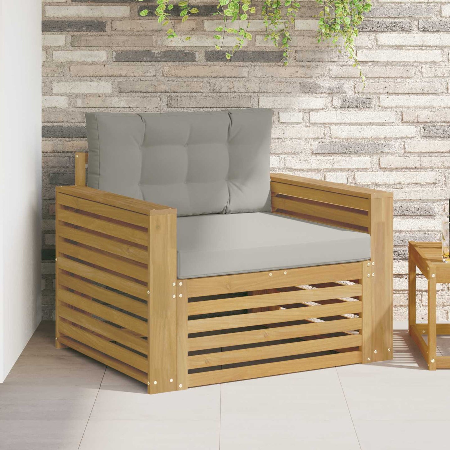 Outdoor-Sofa Polyester Weiß Weiß Und Hellgrau