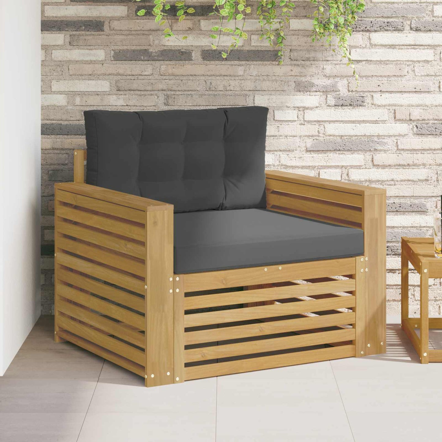 Outdoor-Sofa Polyester Weiß Weiß Und Anthrazit